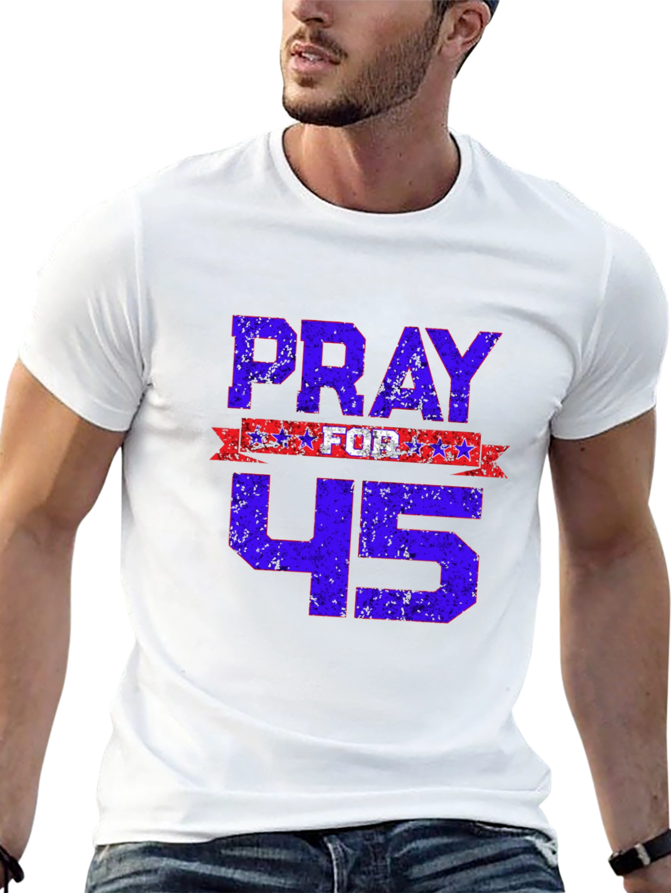 Pray For 45 T-Shirt - Patriotic Graphic Tee