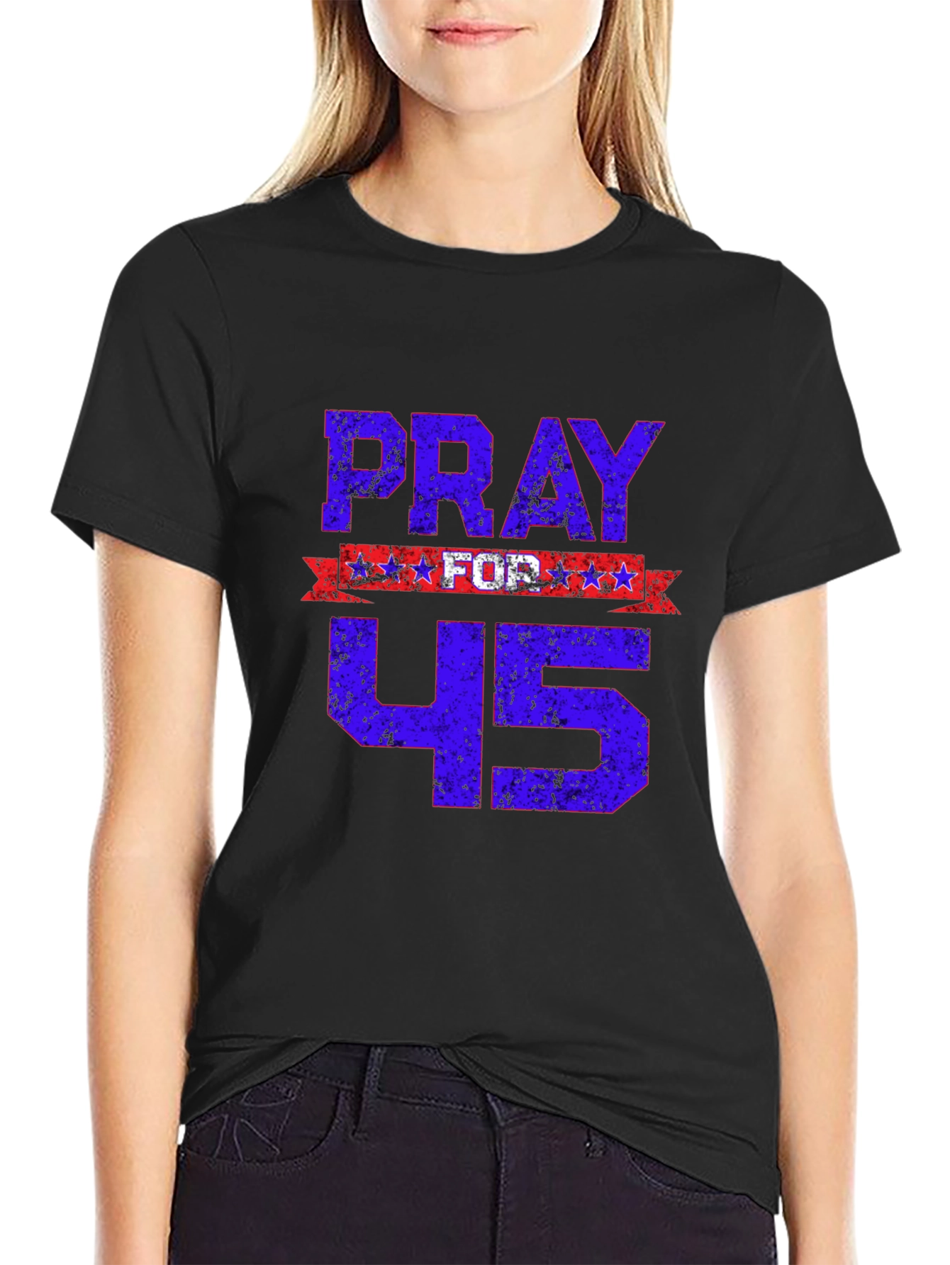 Pray For 45 T-Shirt - Patriotic Graphic Tee
