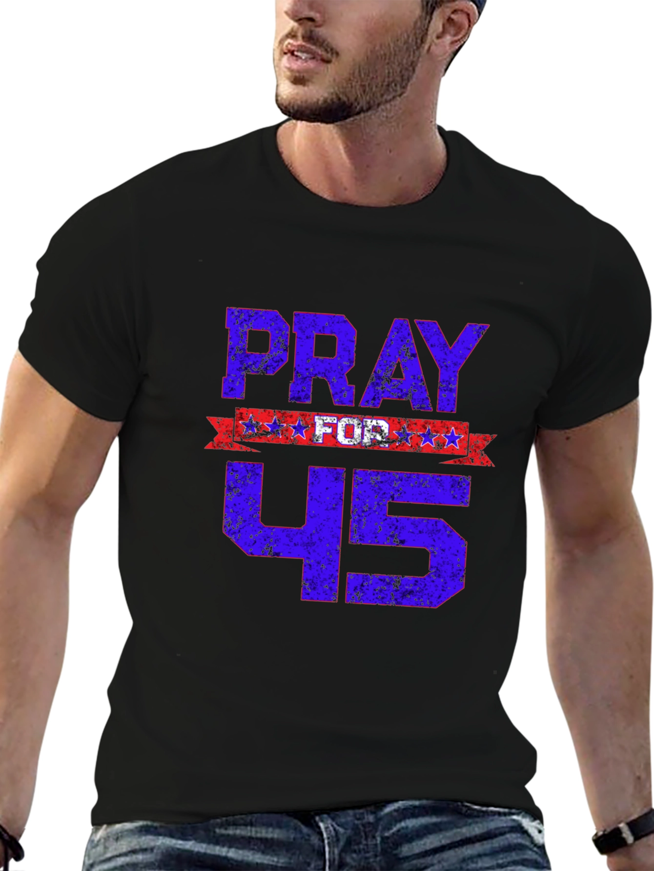 Pray For 45 T-Shirt - Patriotic Graphic Tee