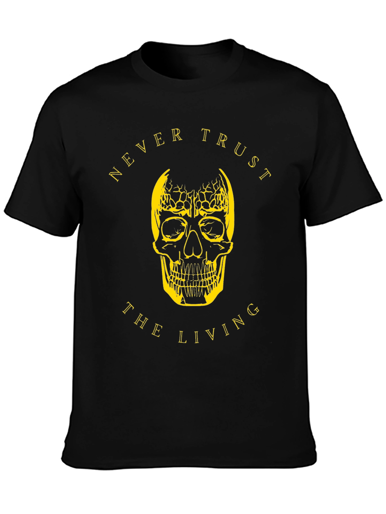 Never Trust Skull Graphic T-Shirt - Black