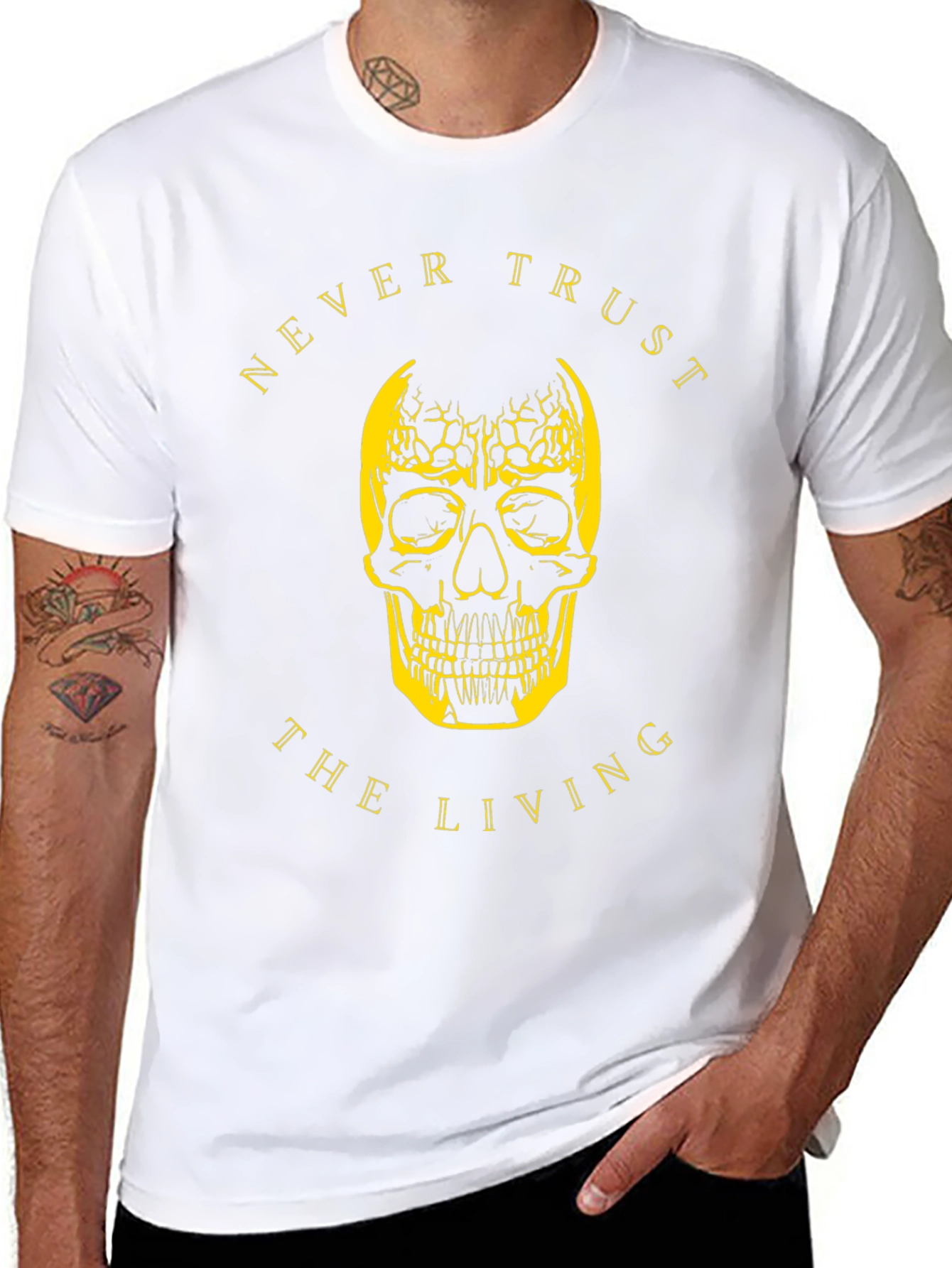 Never Trust Skull Graphic T-Shirt - Black