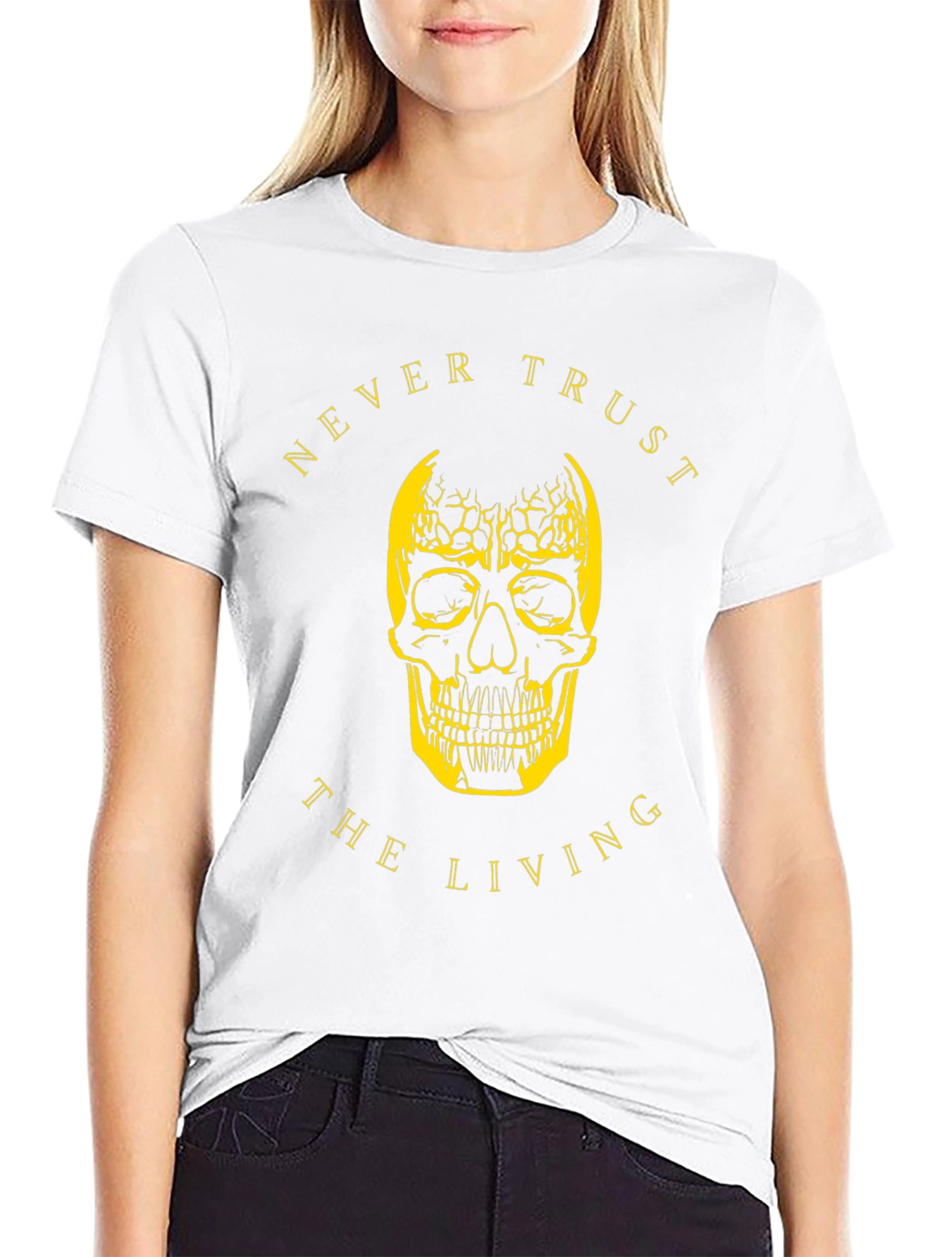 Never Trust Skull Graphic T-Shirt - Black
