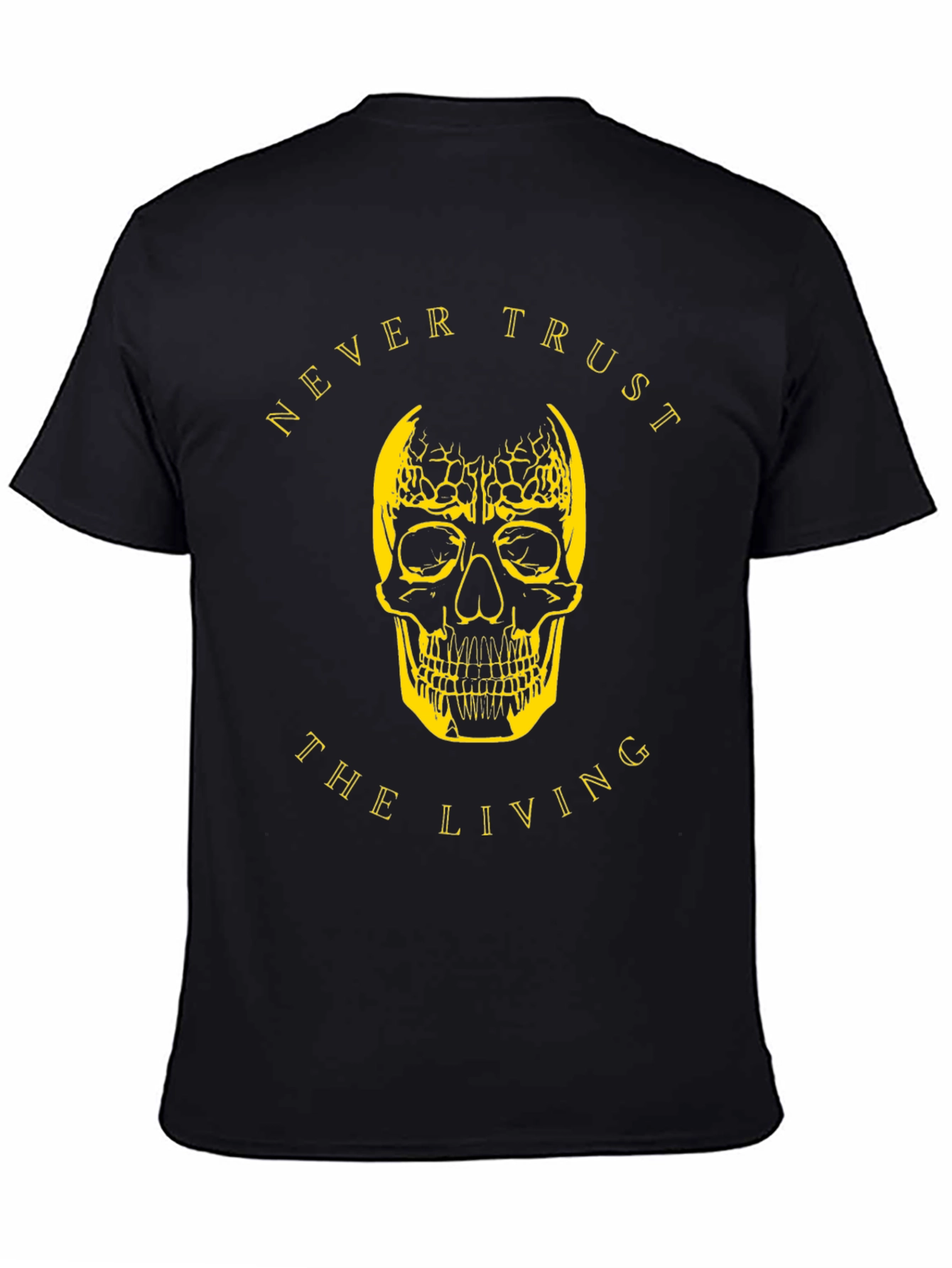 Never Trust Skull Graphic T-Shirt - Black