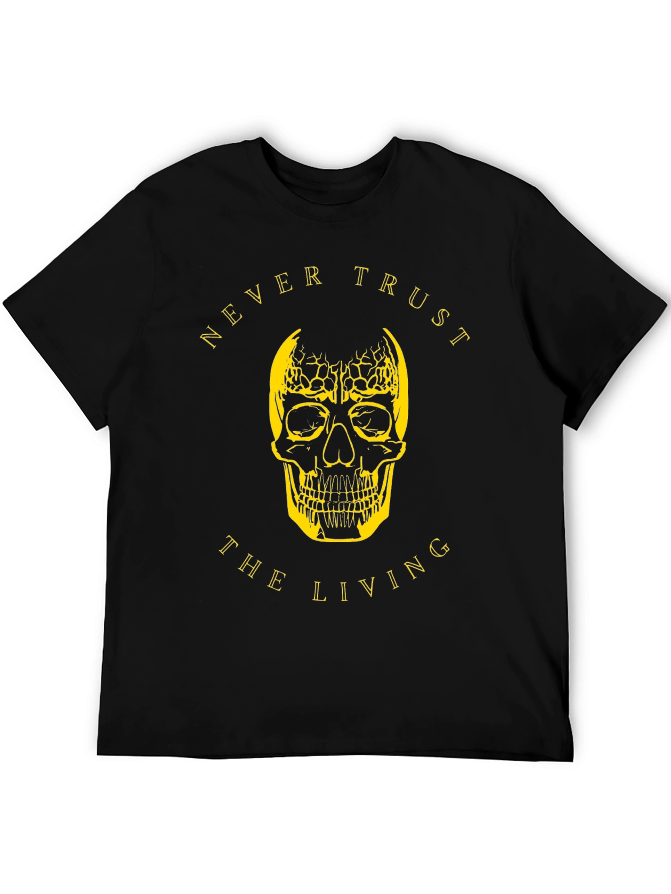 Never Trust Skull Graphic T-Shirt - Black