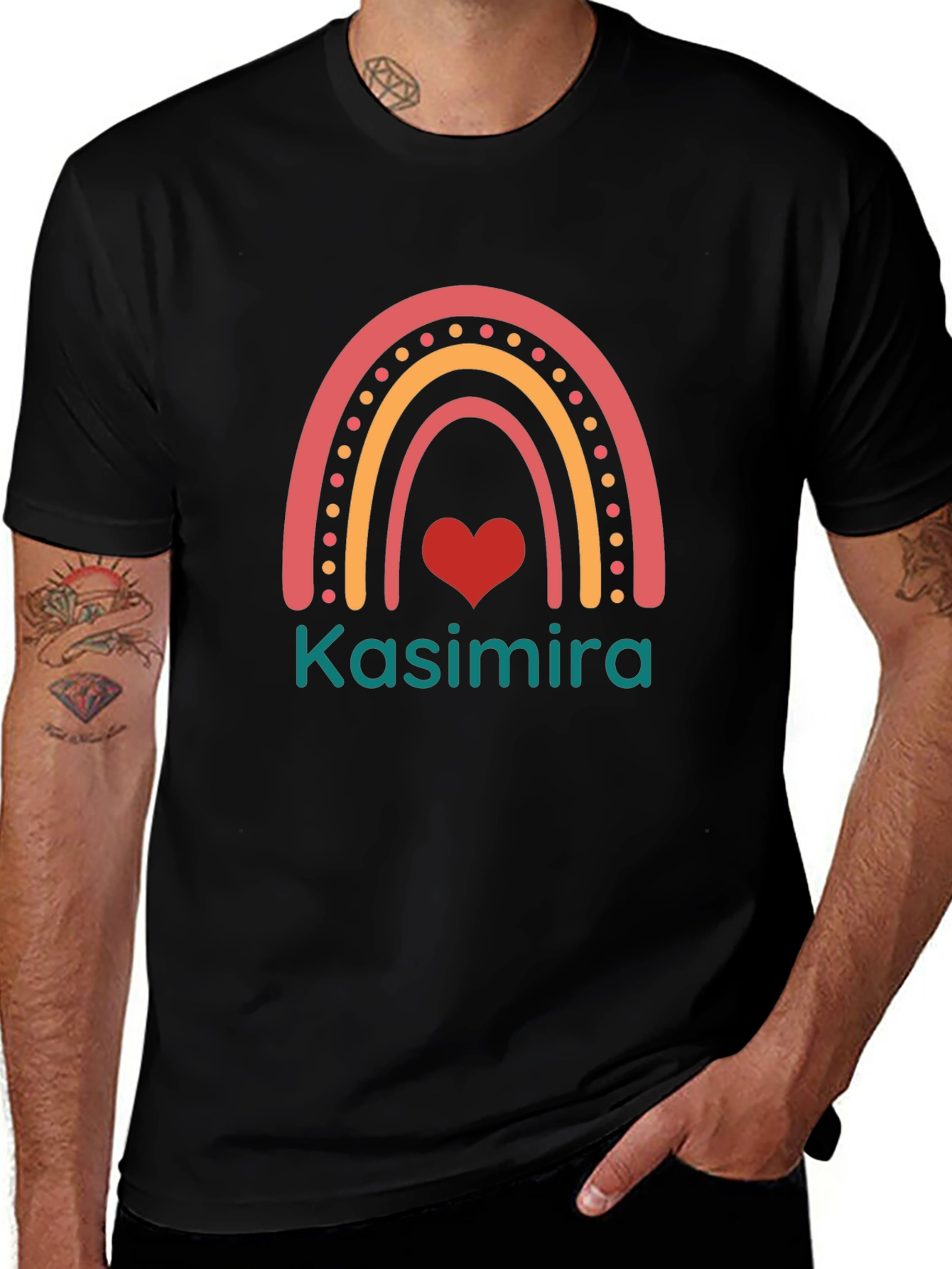 Kasimira Rainbow Heart Custom T-Shirt
