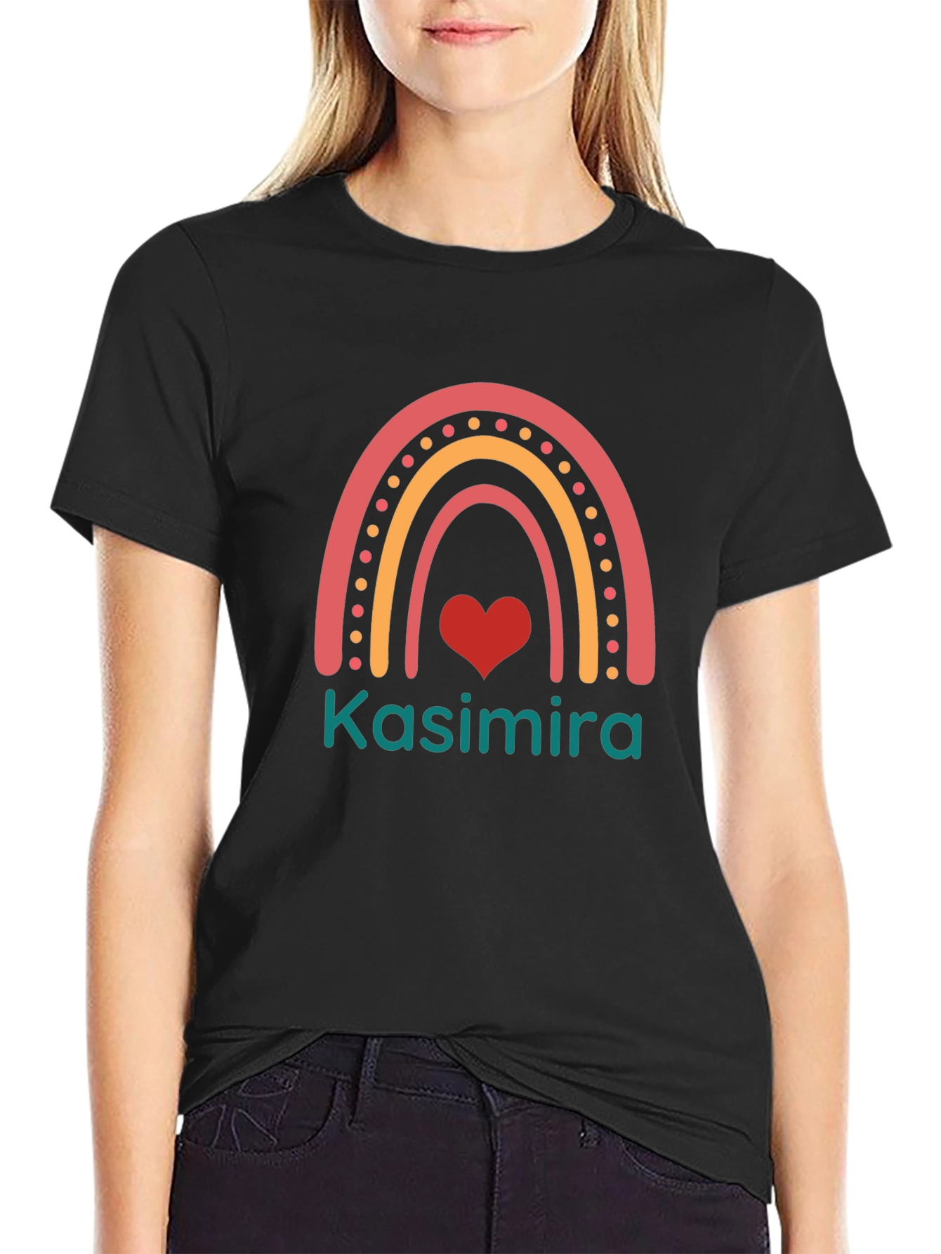 Kasimira Rainbow Heart Custom T-Shirt