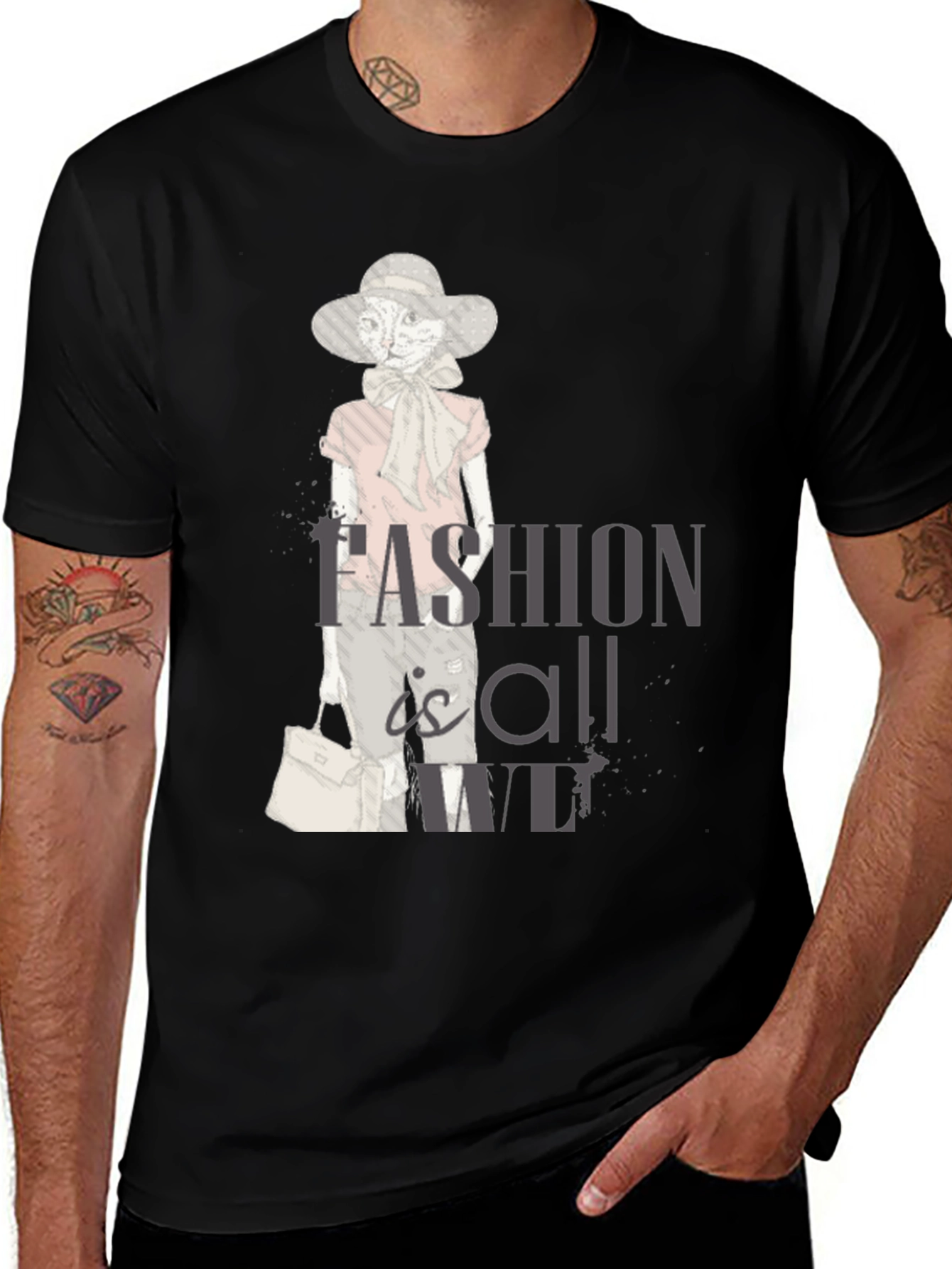 Stylish Cat Fashion T-Shirt - Unisex Cotton Tee