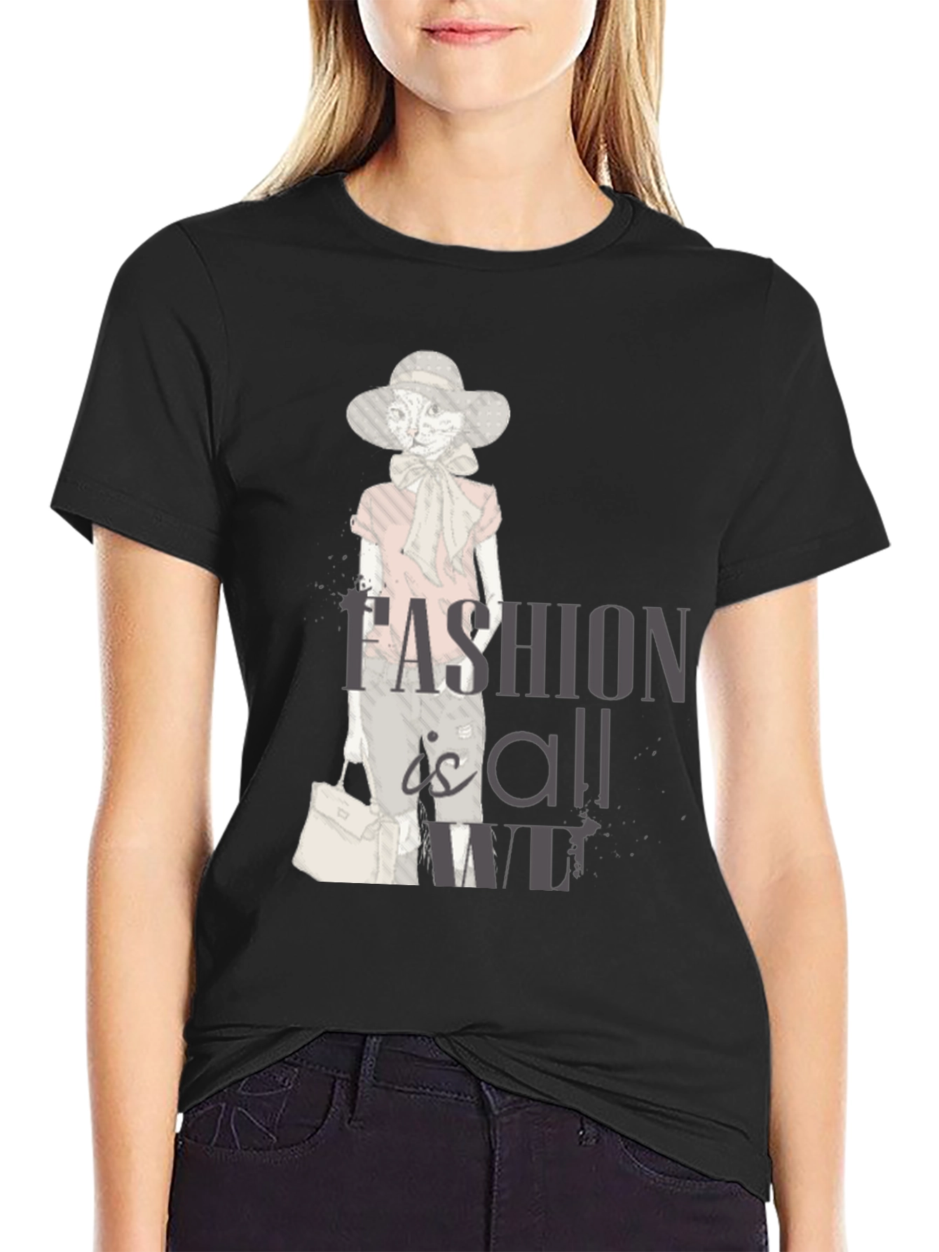 Stylish Cat Fashion T-Shirt - Unisex Cotton Tee