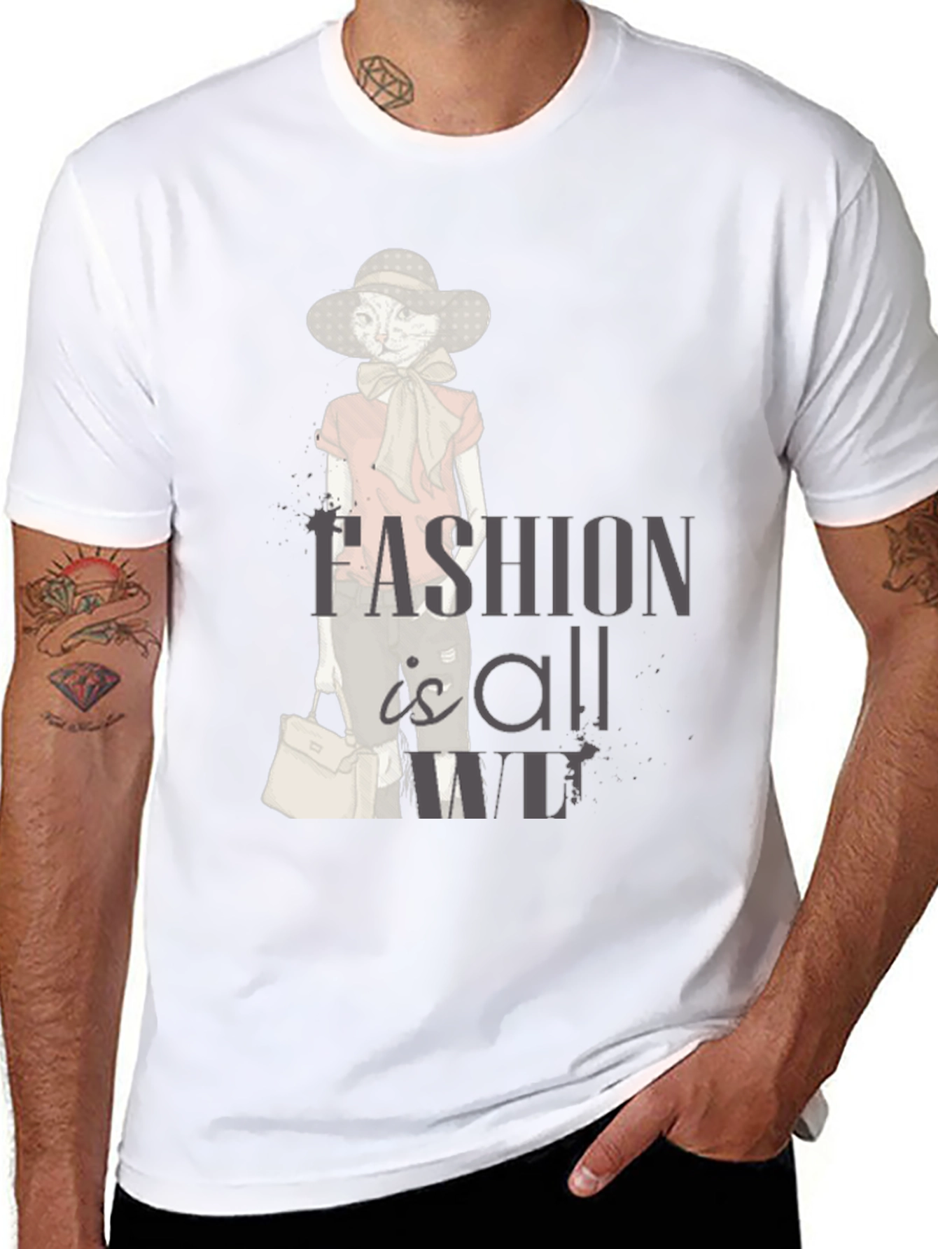 Stylish Cat Fashion T-Shirt - Unisex Cotton Tee