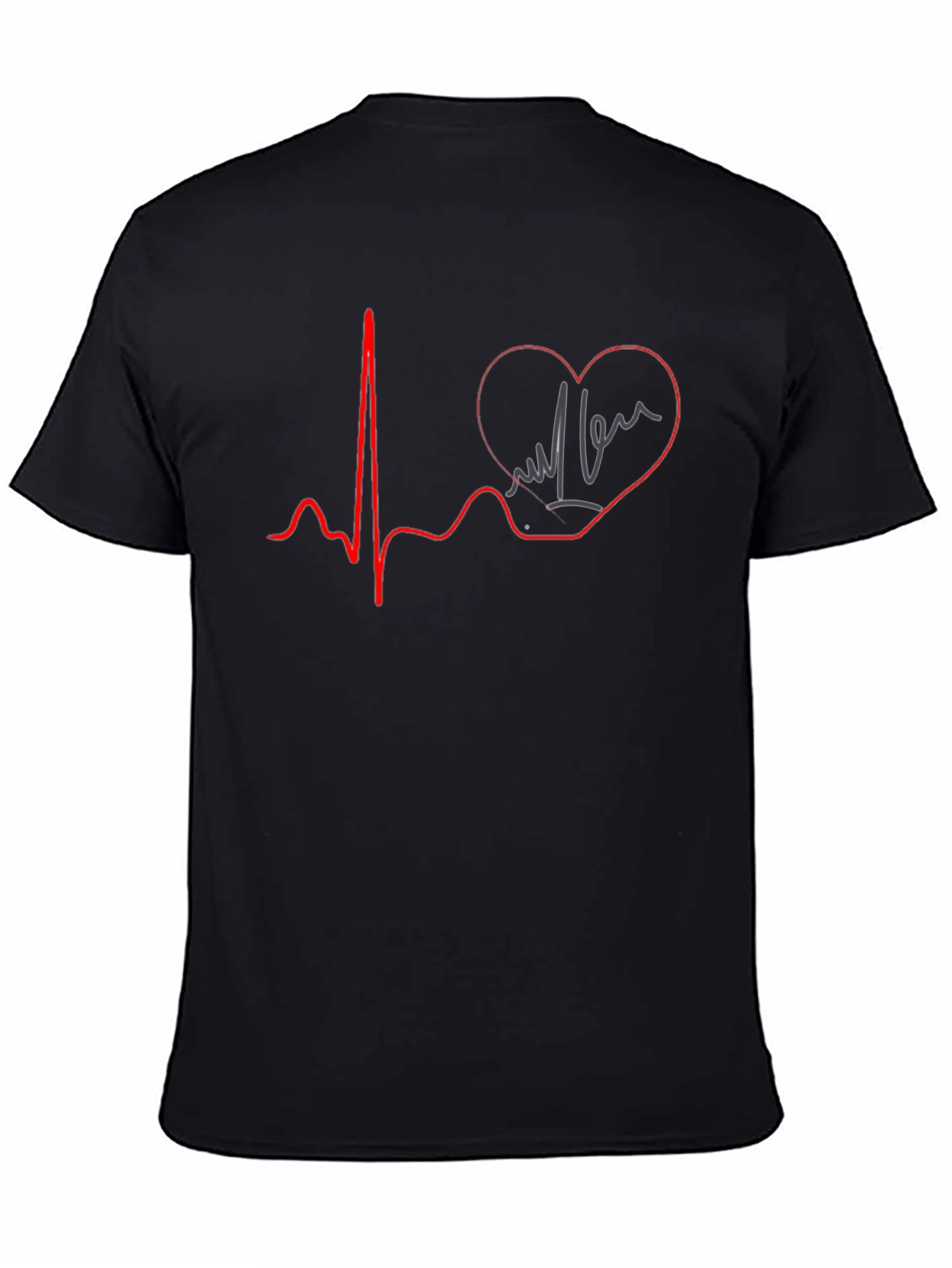 Heartbeat Love Graphic T-Shirt - Black