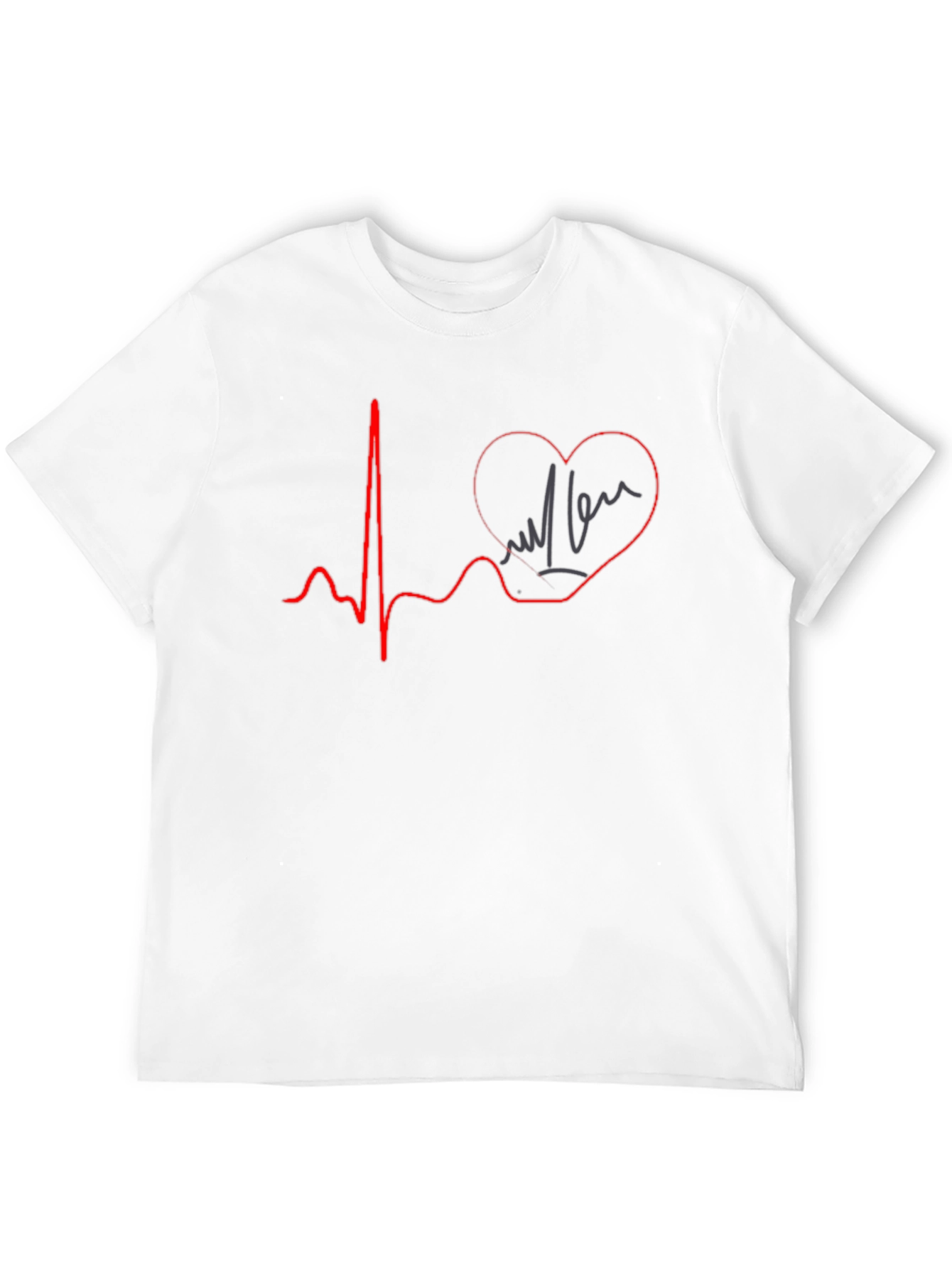 Heartbeat Love Graphic T-Shirt - Black