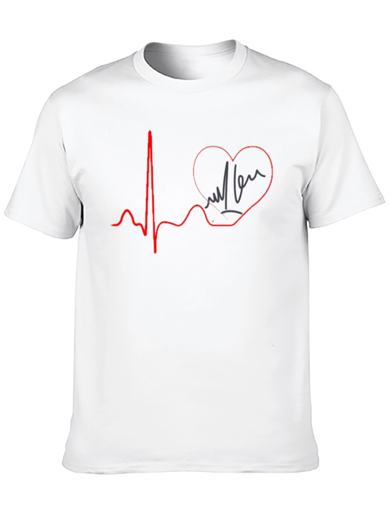 Heartbeat Love Graphic T-Shirt - Black