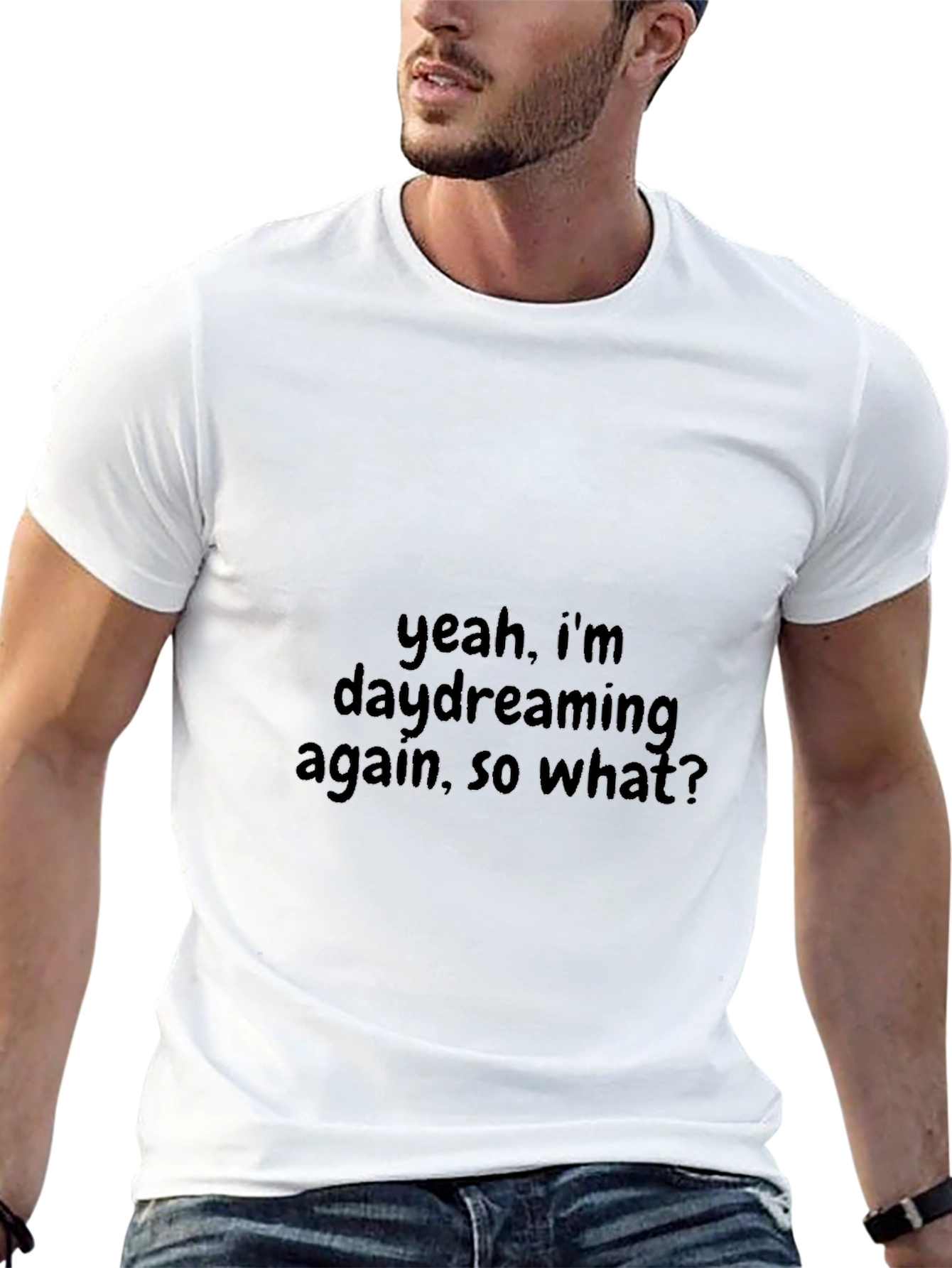 Daydreaming Again Black T-Shirt - Expressive Casual Wear