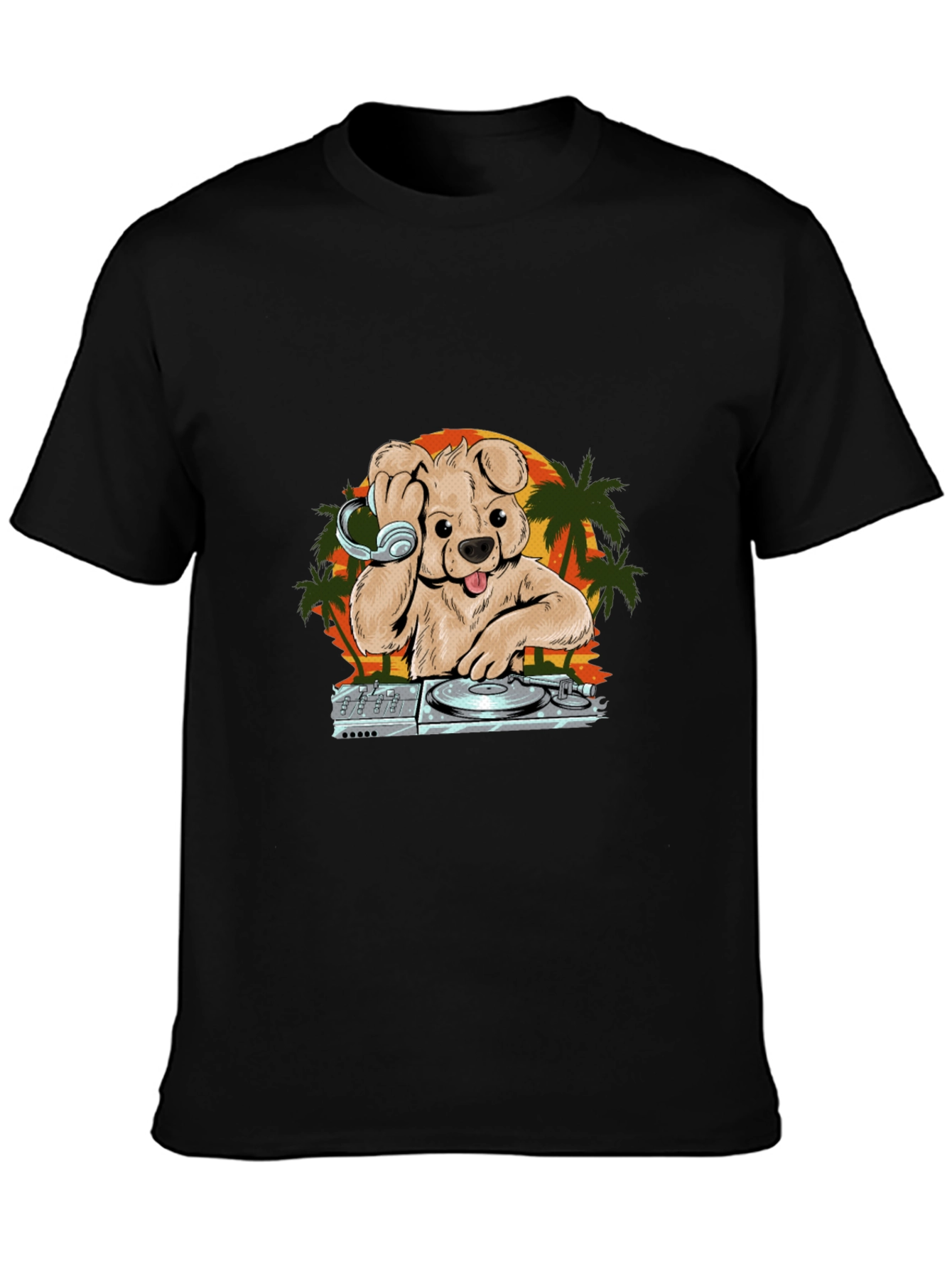 DJ Dog Sunset T-Shirt – Cool Music Graphic Tee