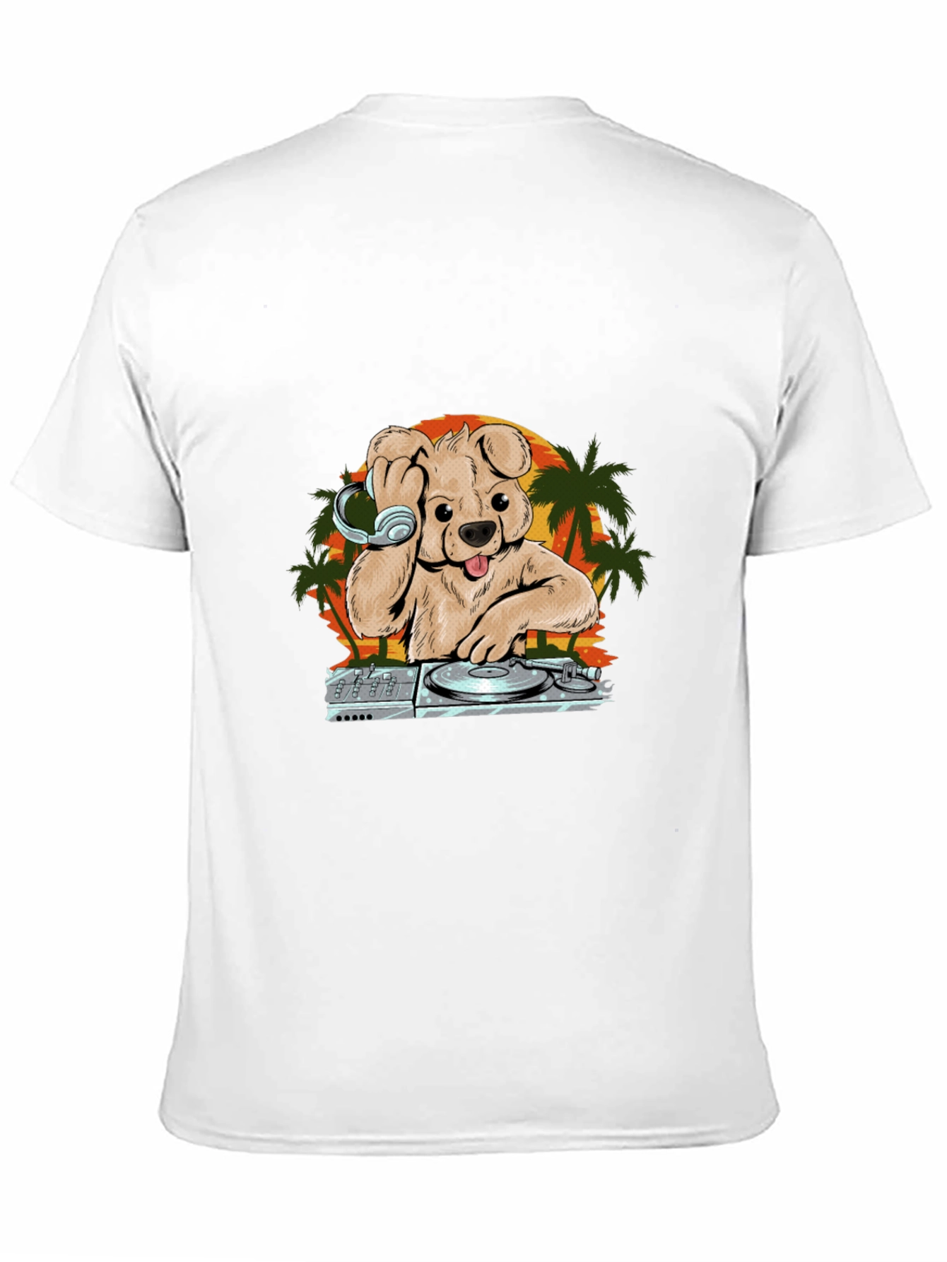 DJ Dog Sunset T-Shirt – Cool Music Graphic Tee