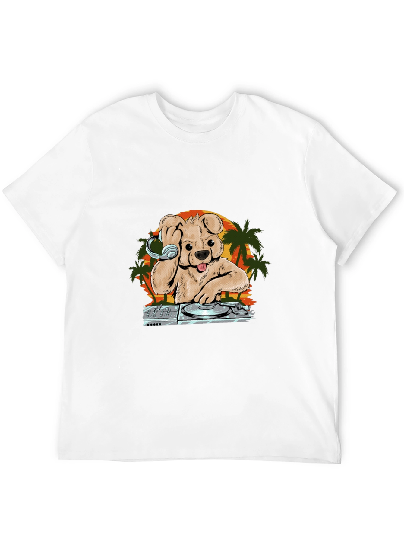 DJ Dog Sunset T-Shirt – Cool Music Graphic Tee