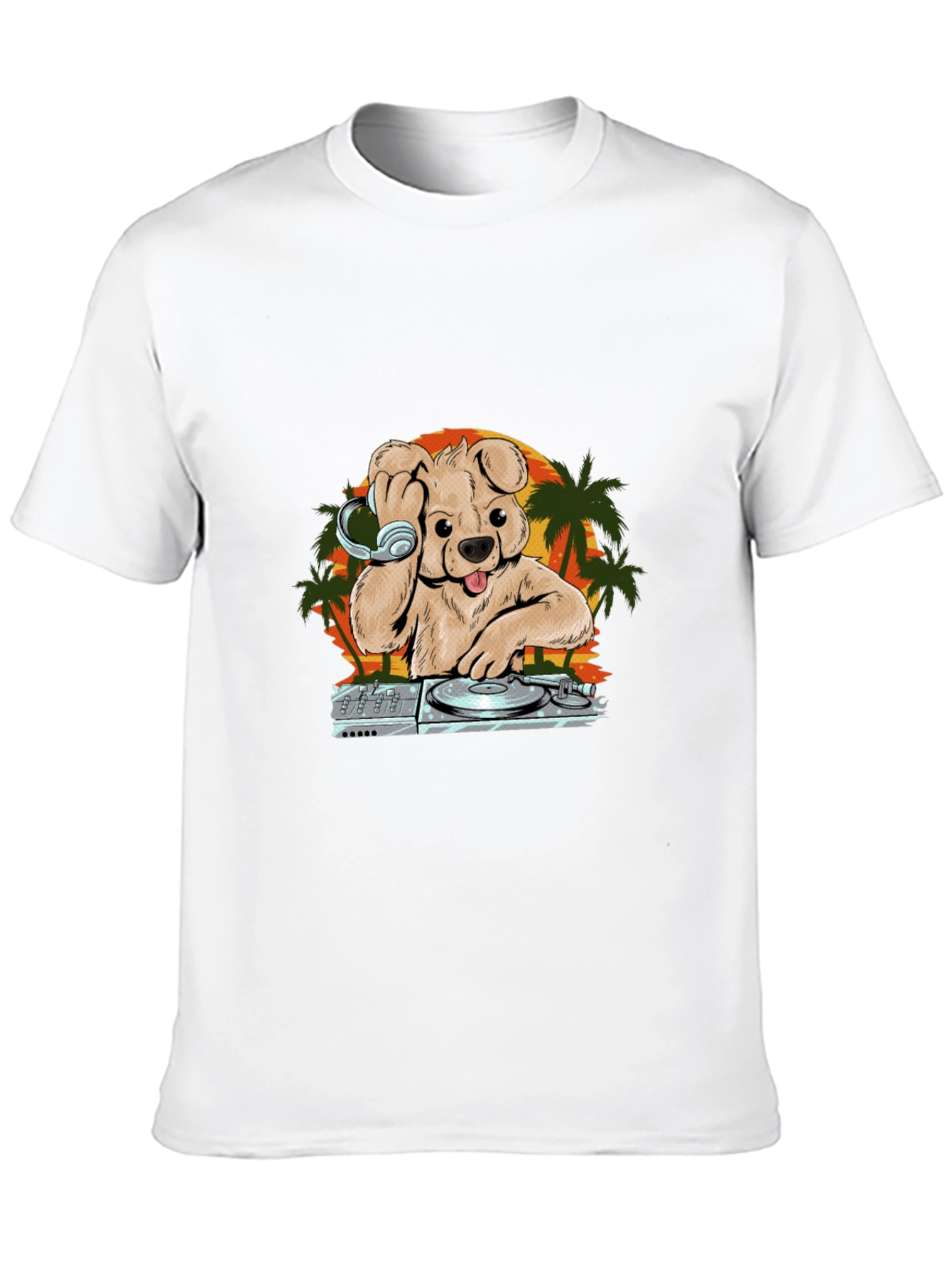 DJ Dog Sunset T-Shirt – Cool Music Graphic Tee