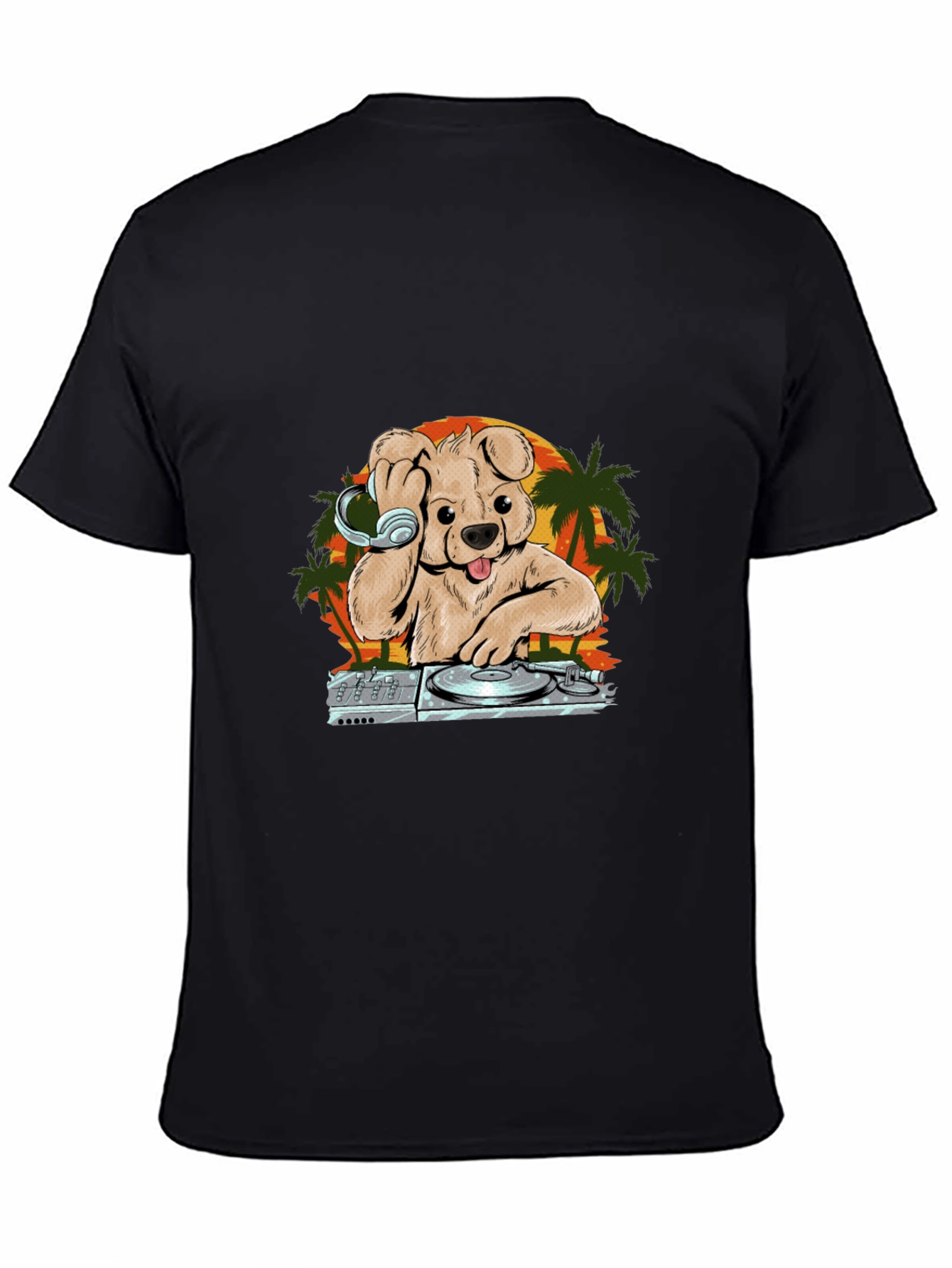 DJ Dog Sunset T-Shirt – Cool Music Graphic Tee