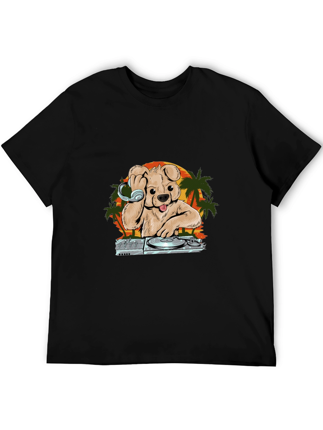 DJ Dog Sunset T-Shirt – Cool Music Graphic Tee