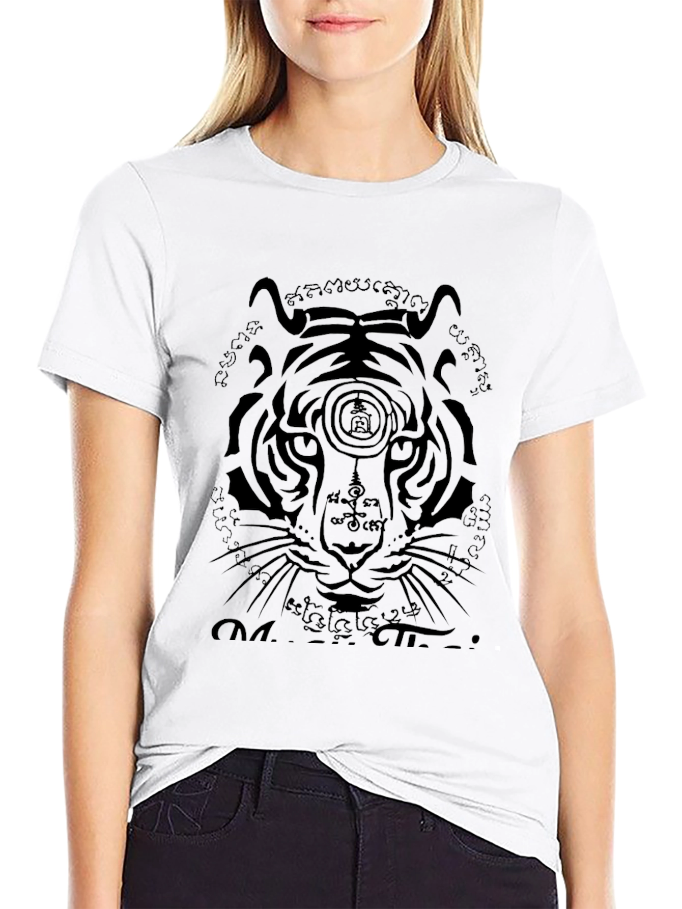 Tiger Graphic Print T-Shirt - Black