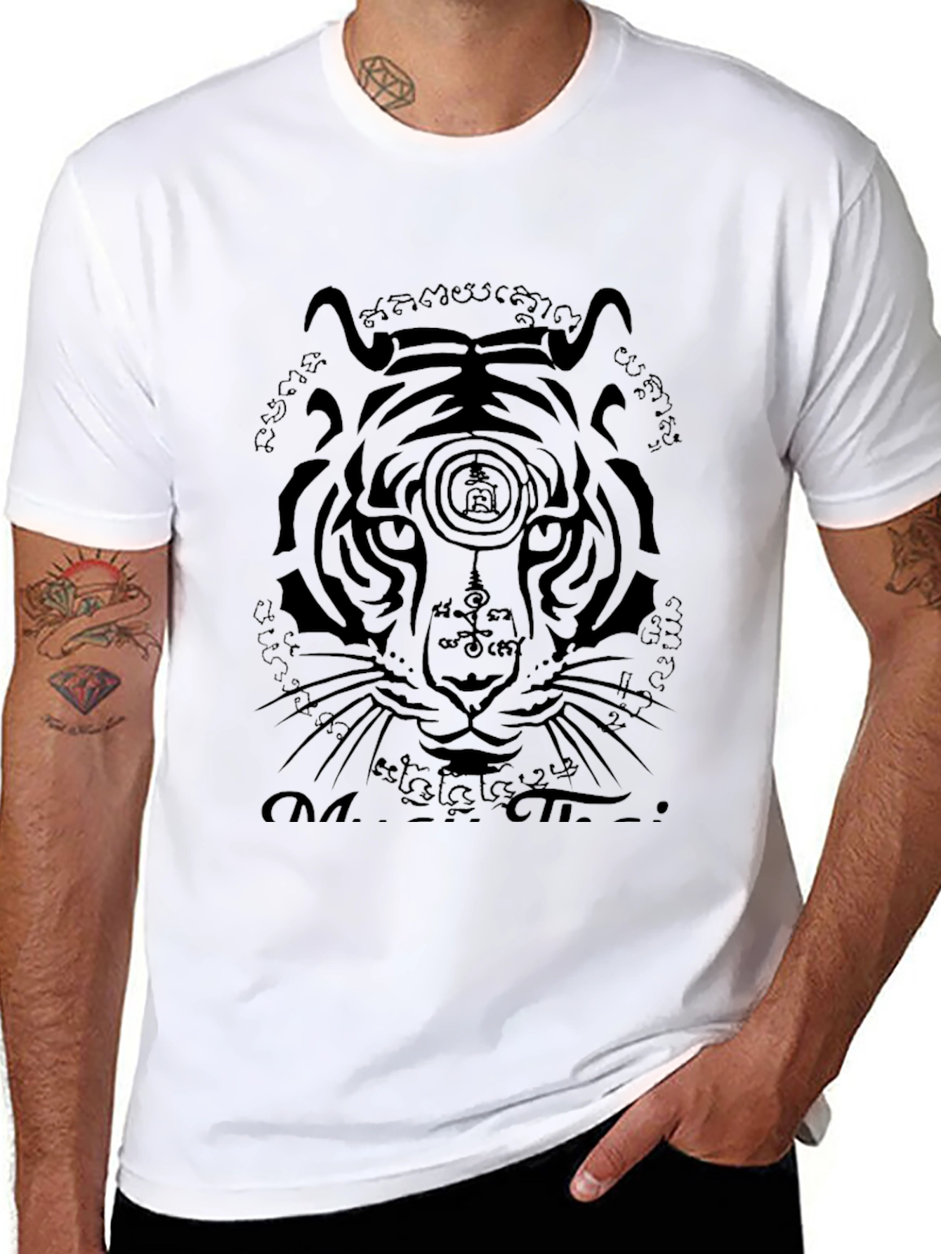 Tiger Graphic Print T-Shirt - Black