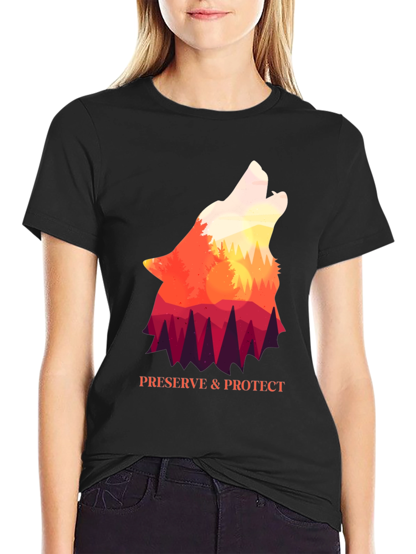 Wolf Preserve & Protect Graphic T-Shirt