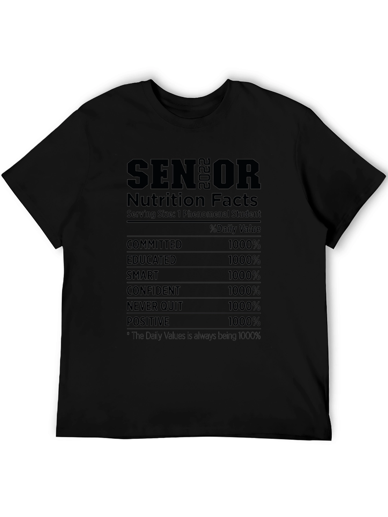 Senior Nutrition Facts T-Shirt: Class of 2022