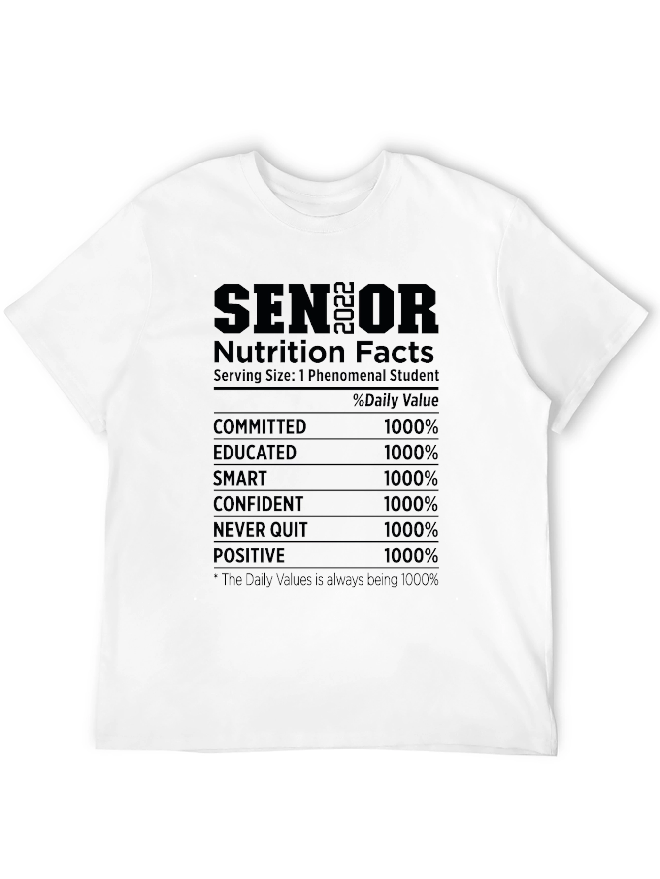 Senior Nutrition Facts T-Shirt: Class of 2022