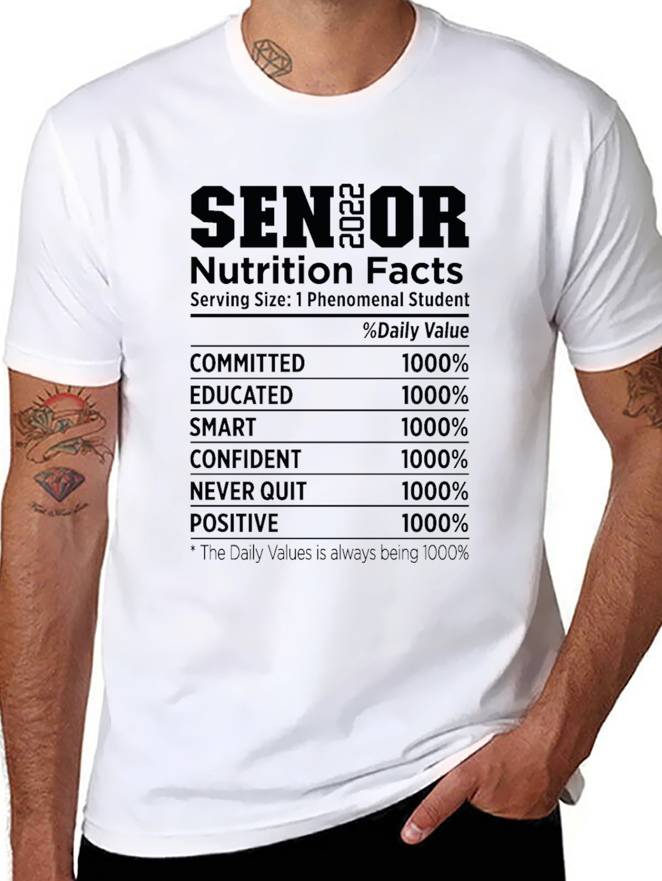 Senior Nutrition Facts T-Shirt: Class of 2022