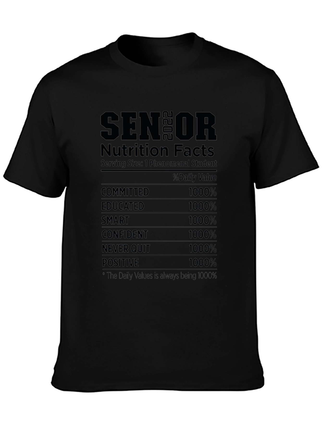 Senior Nutrition Facts T-Shirt: Class of 2022
