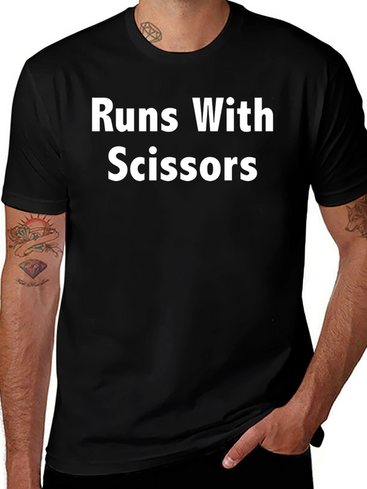 Runs With Scissors Black Graphic Tee