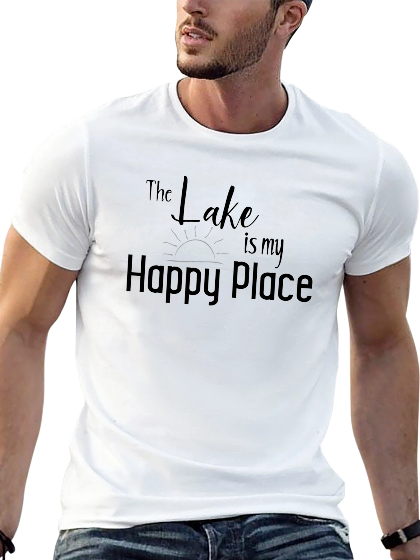 The Lake is my Happy Place Black Tee