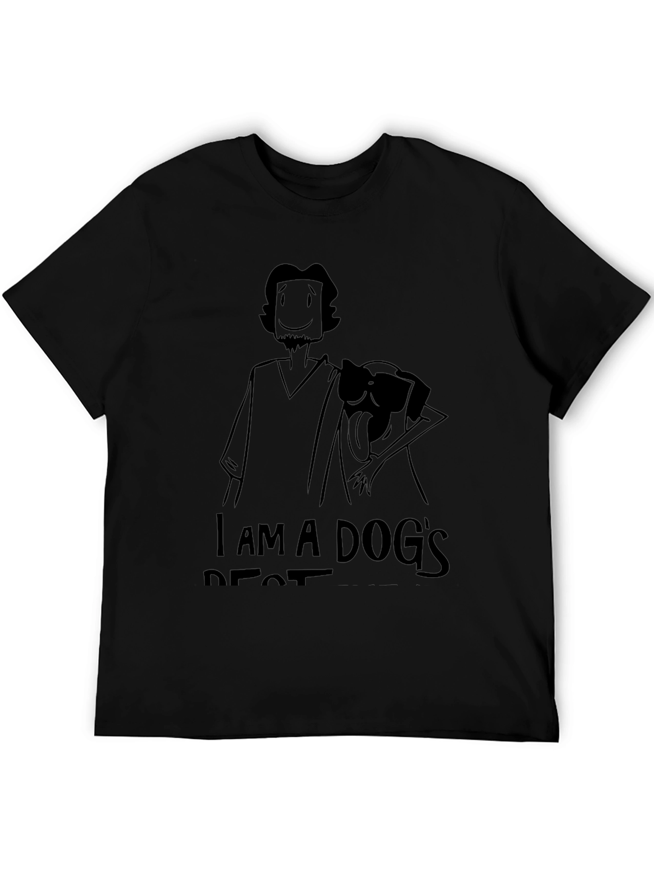 Mens I am a Dogs Best Friend Black T-Shirt