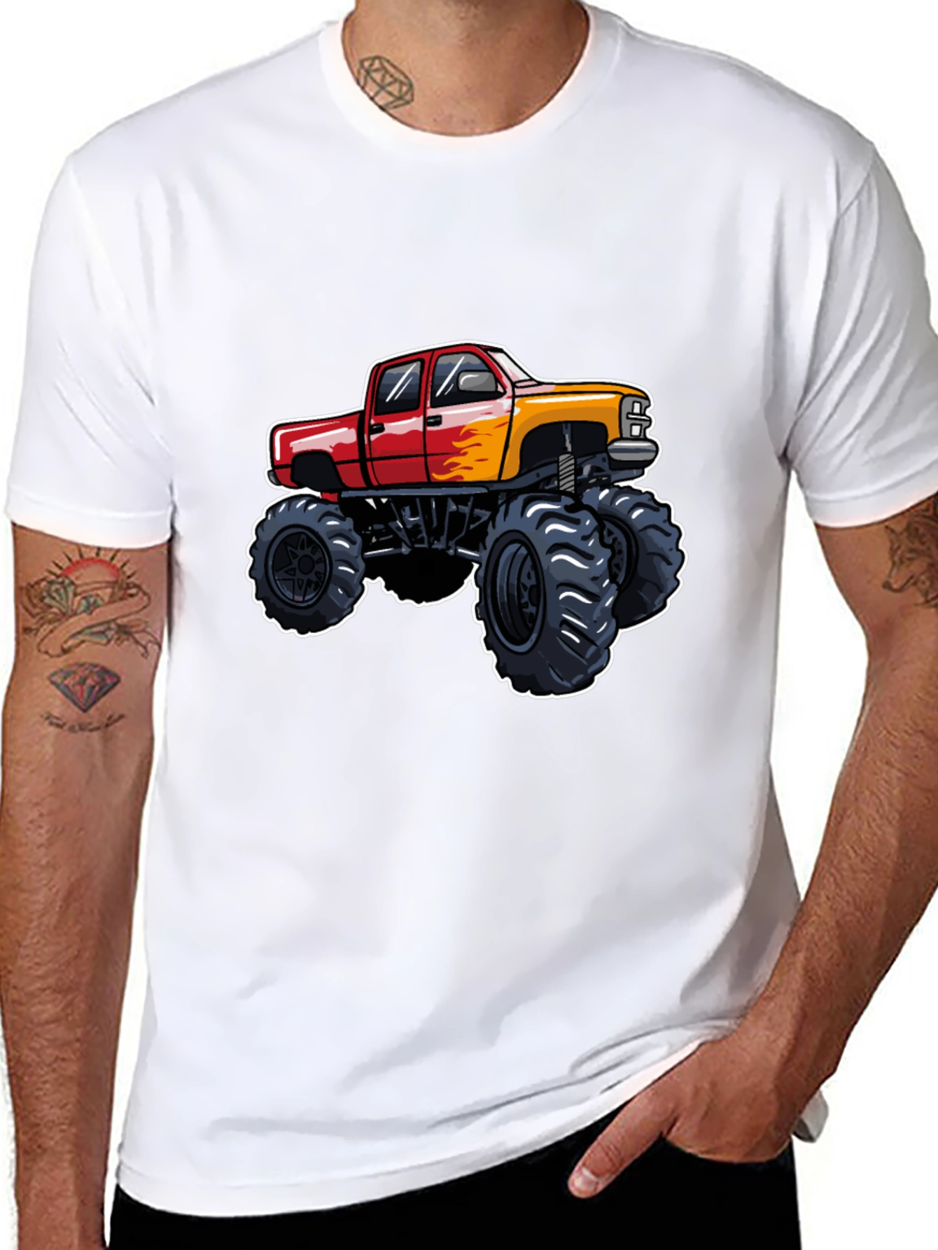 Monster Truck Graphic Tee - Black Cotton T-Shirt