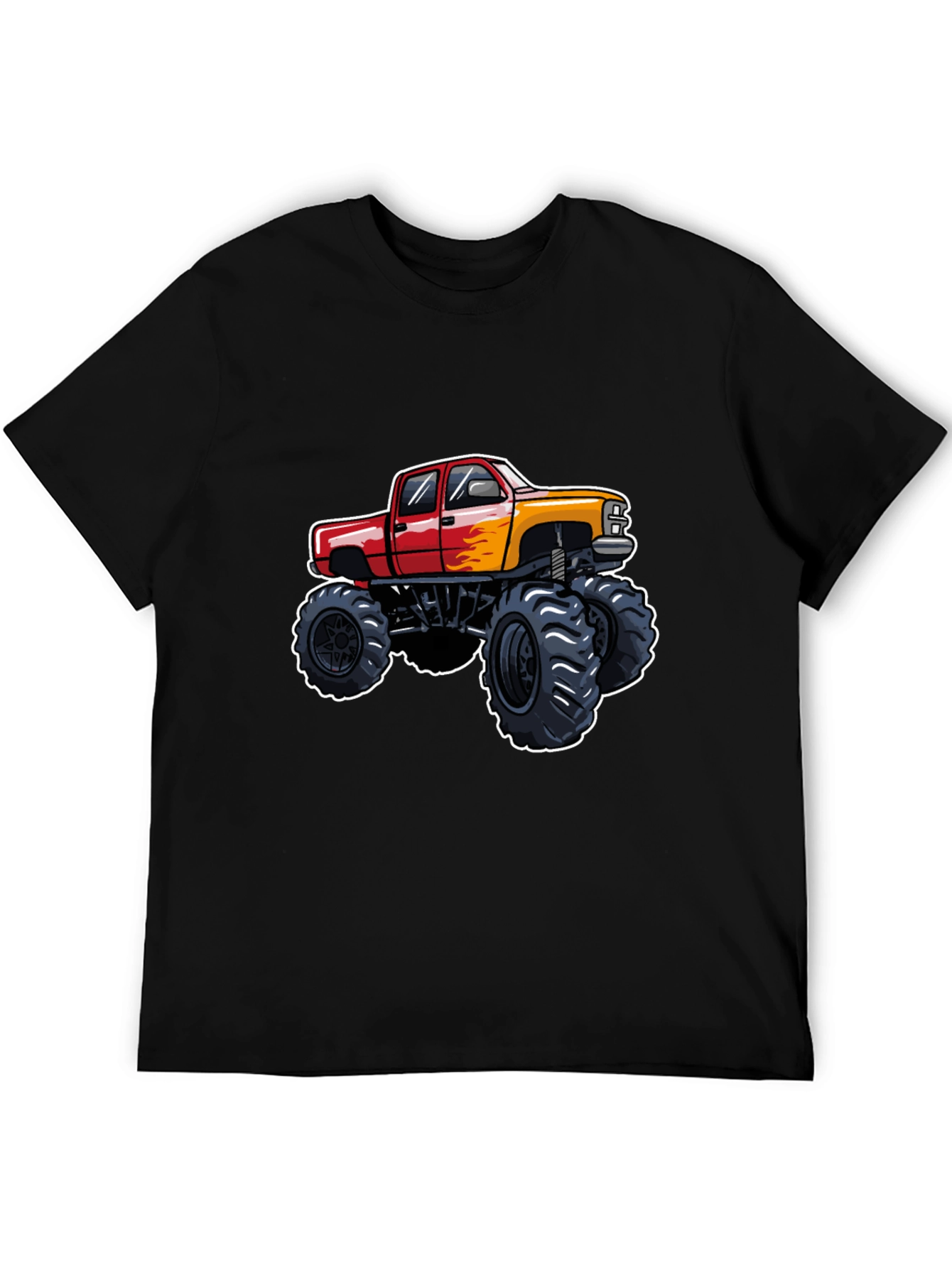 Monster Truck Graphic Tee - Black Cotton T-Shirt