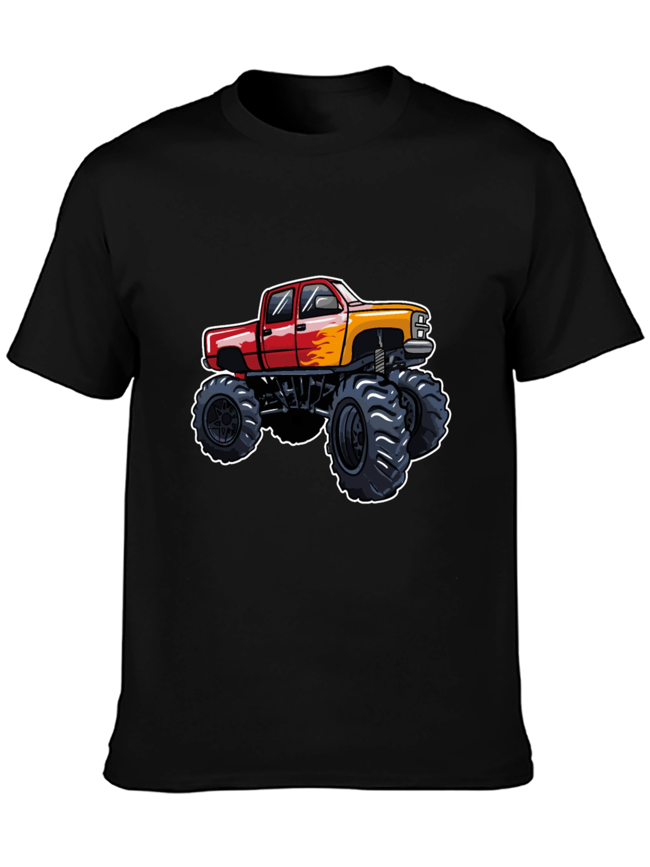 Monster Truck Graphic Tee - Black Cotton T-Shirt