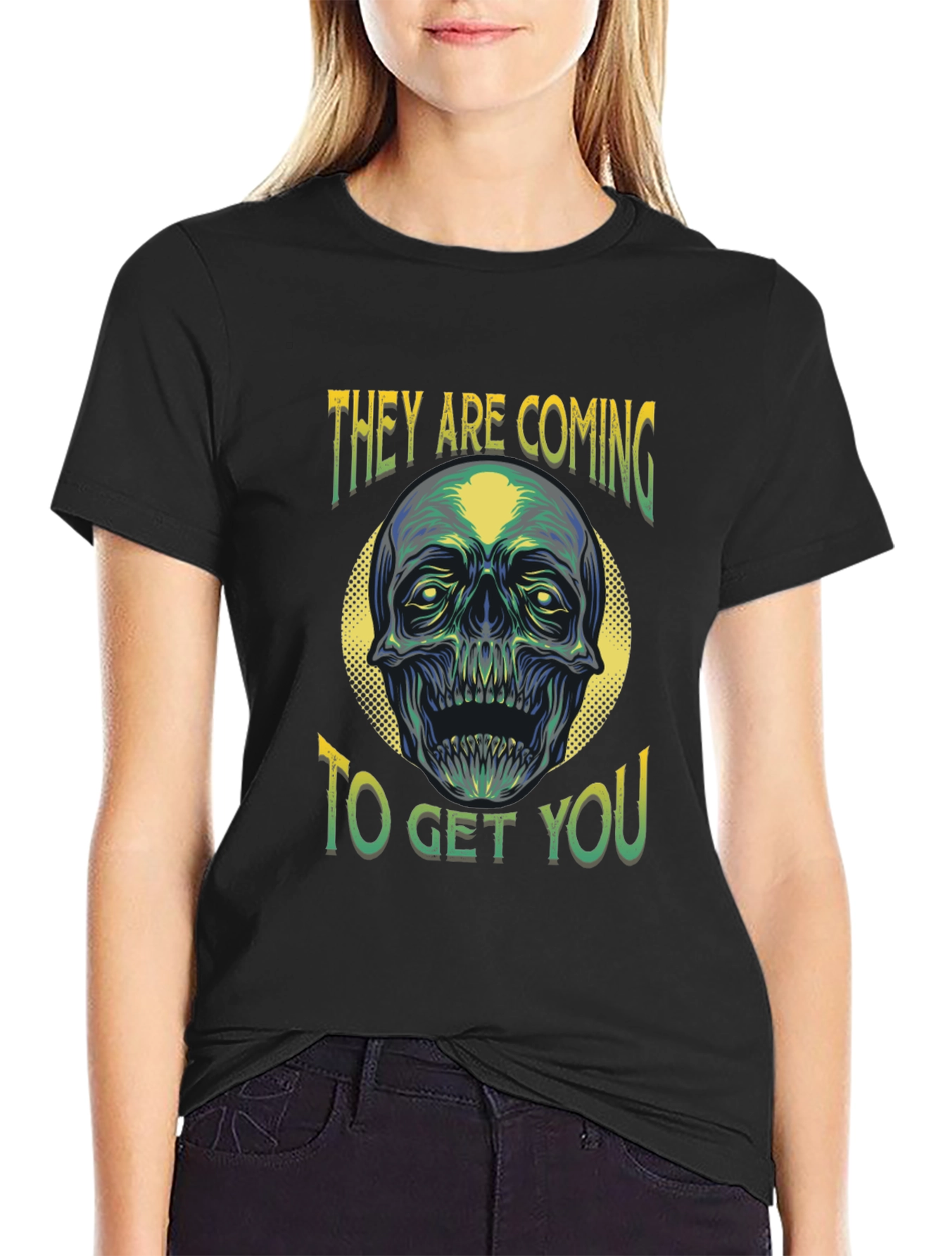 Zombie Skull Graphic T-Shirt - They Are Coming!