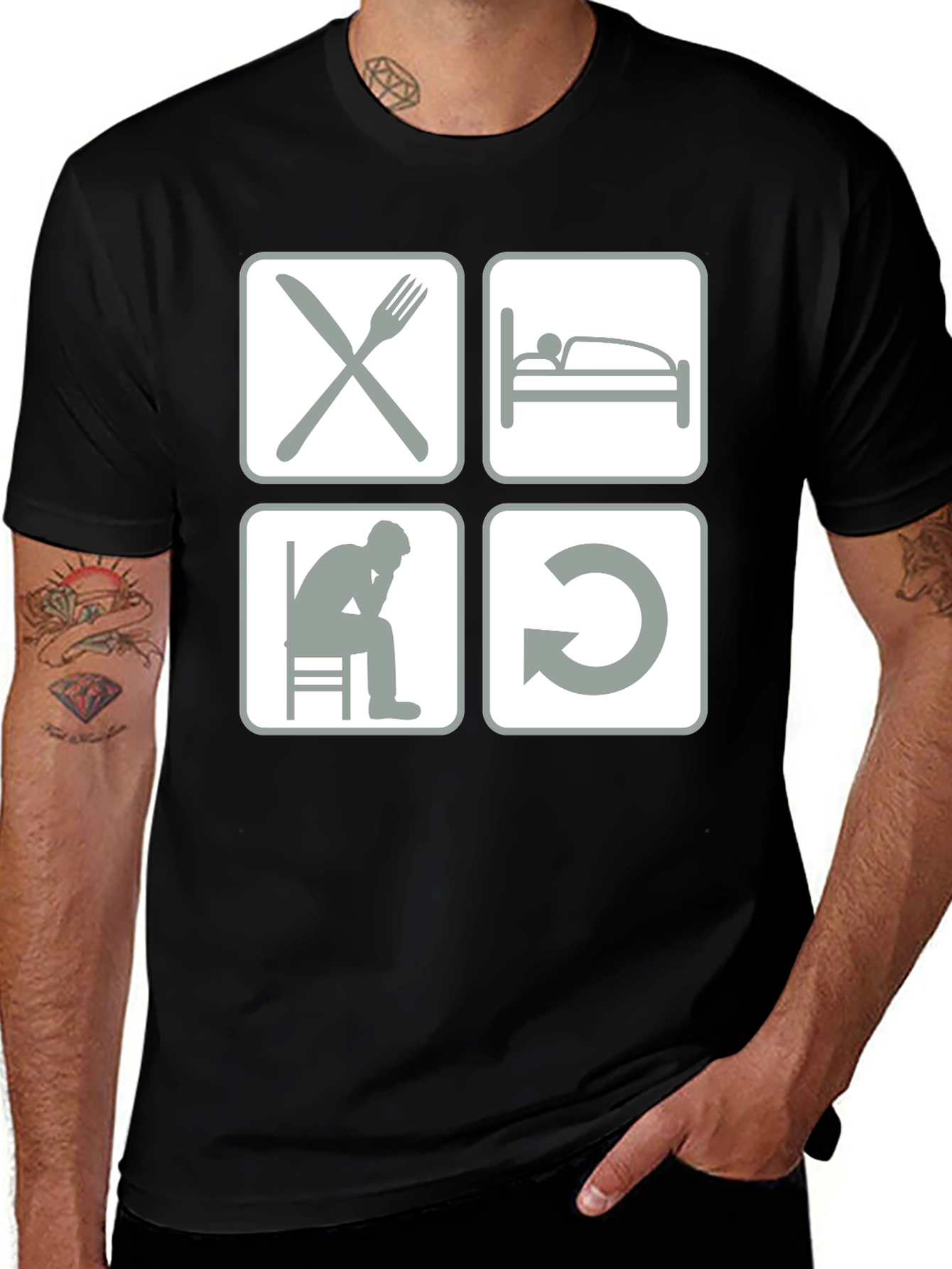 Eat Sleep Code Repeat Graphic Tee