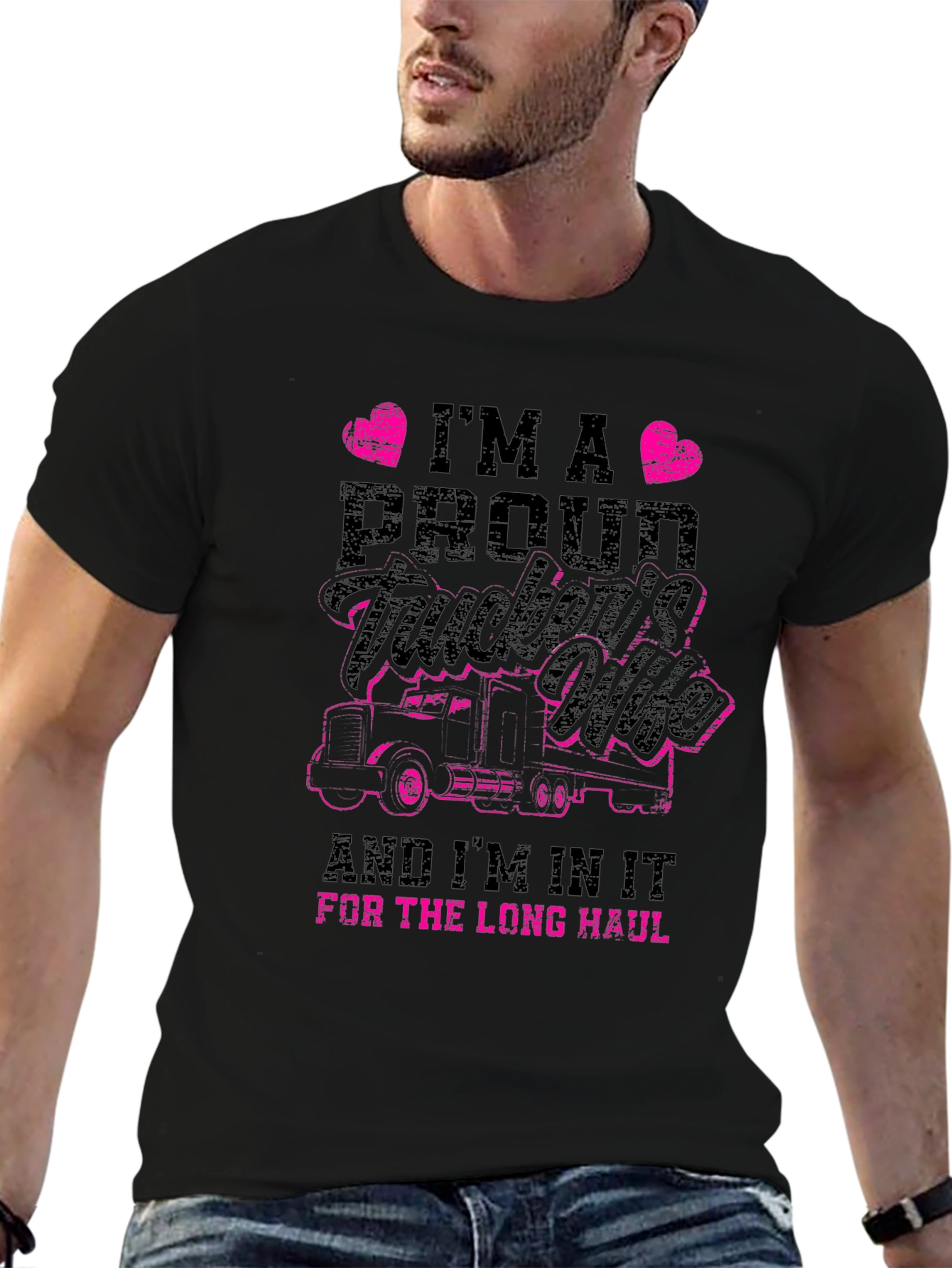Proud Truckers Wife Graphic T-Shirt