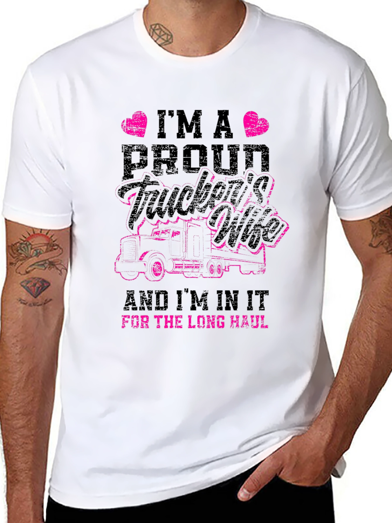 Proud Truckers Wife Graphic T-Shirt