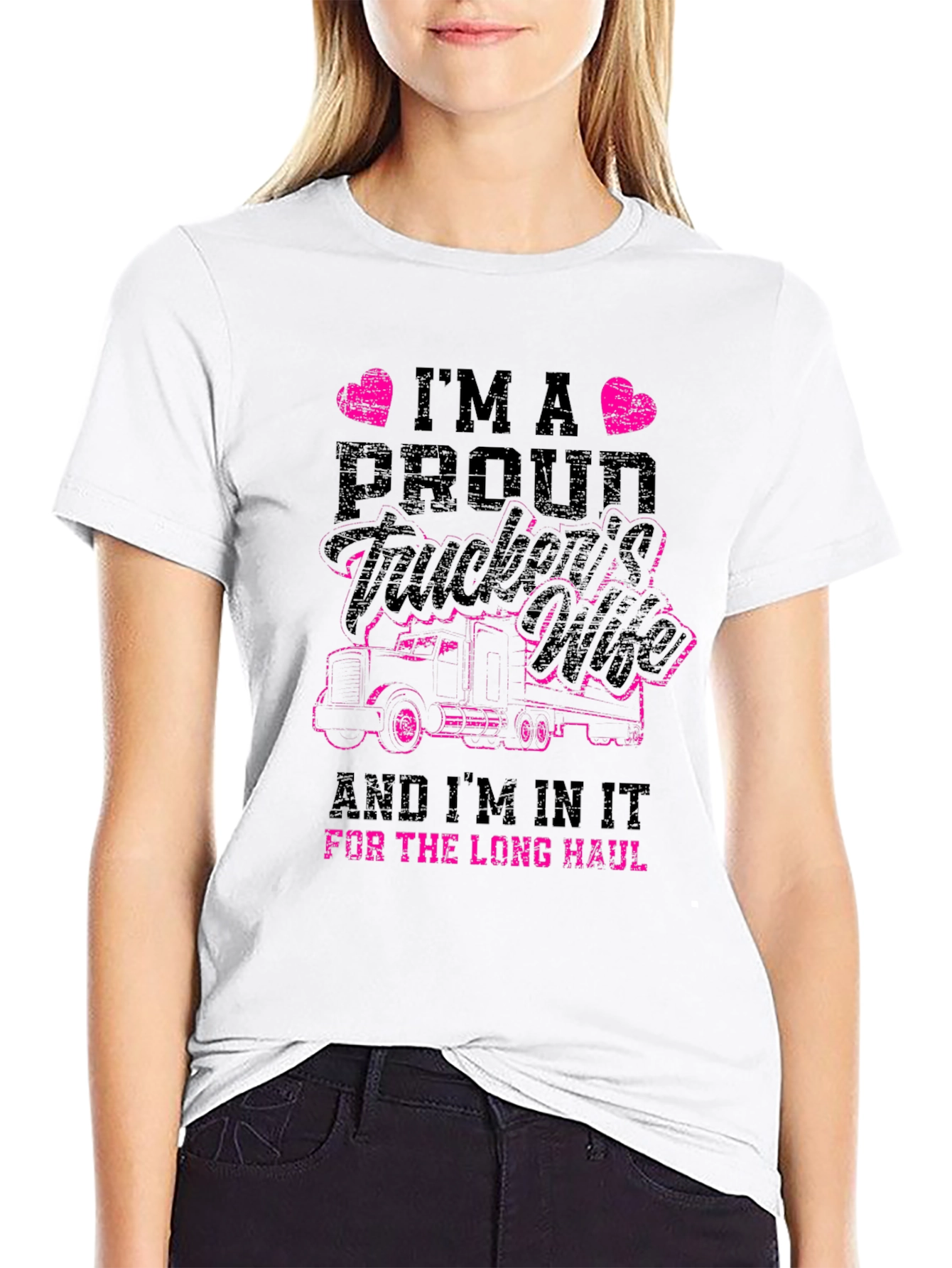 Proud Truckers Wife Graphic T-Shirt