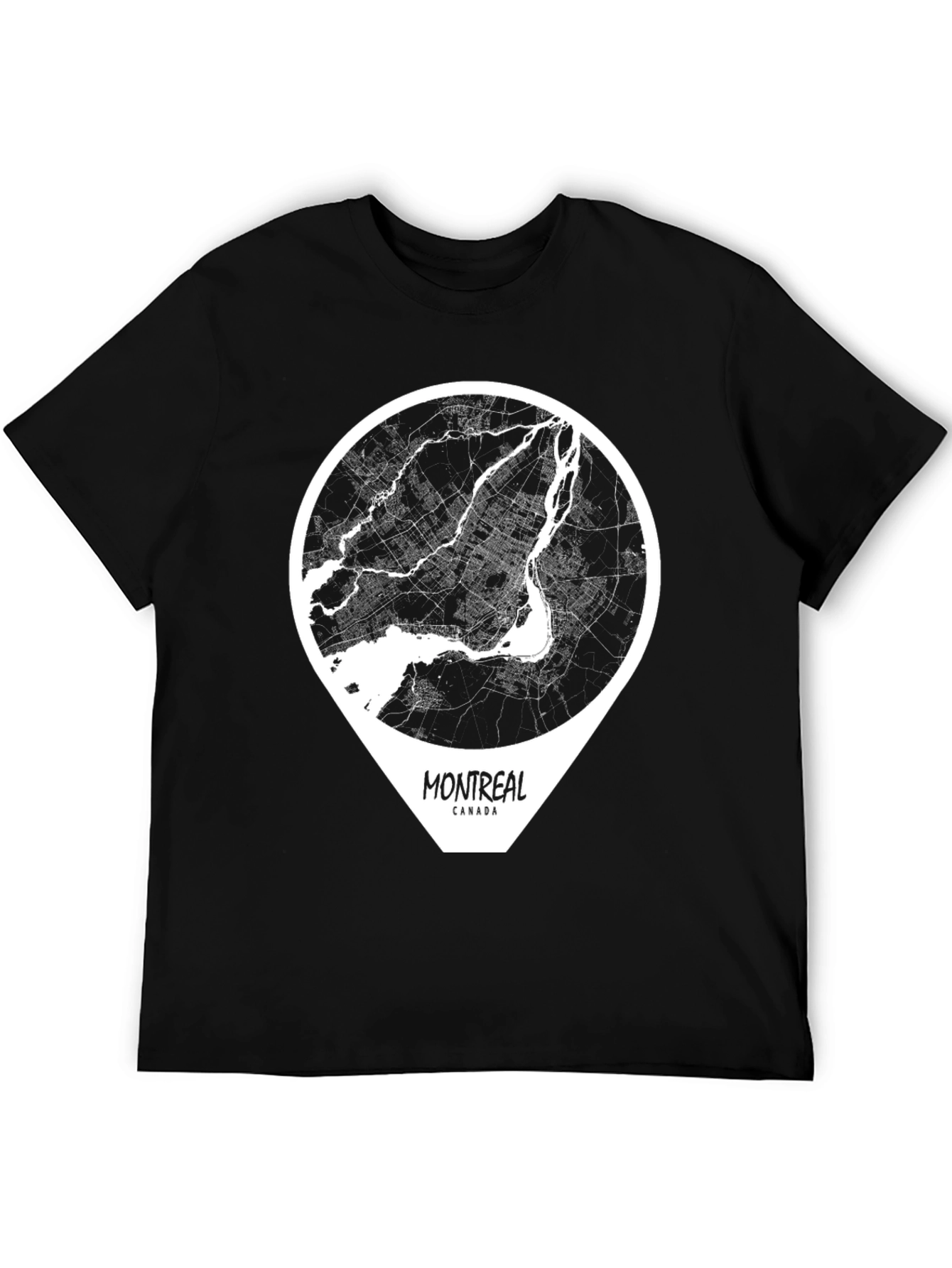Montreal Canada Map T-Shirt - Black