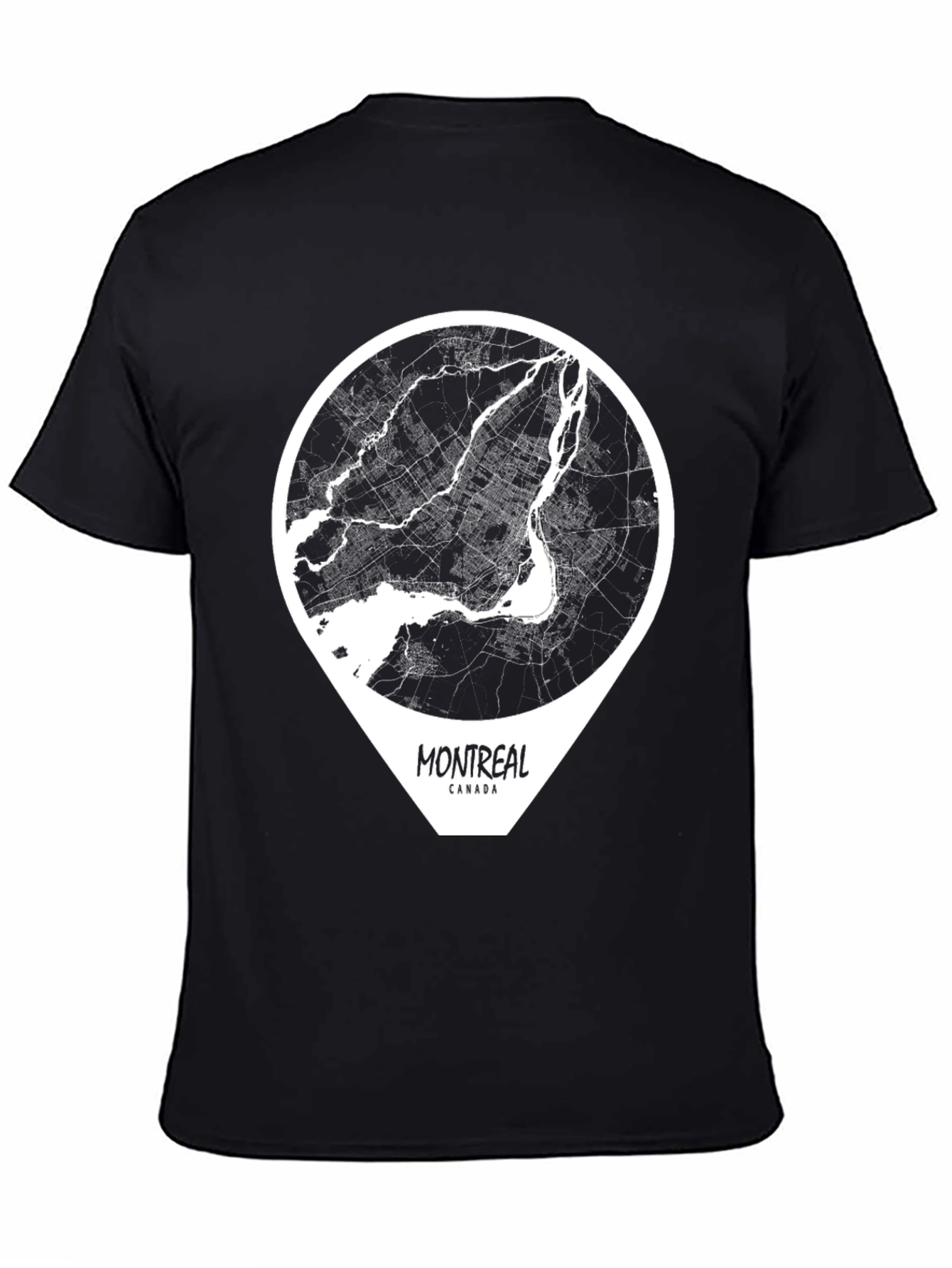 Montreal Canada Map T-Shirt - Black