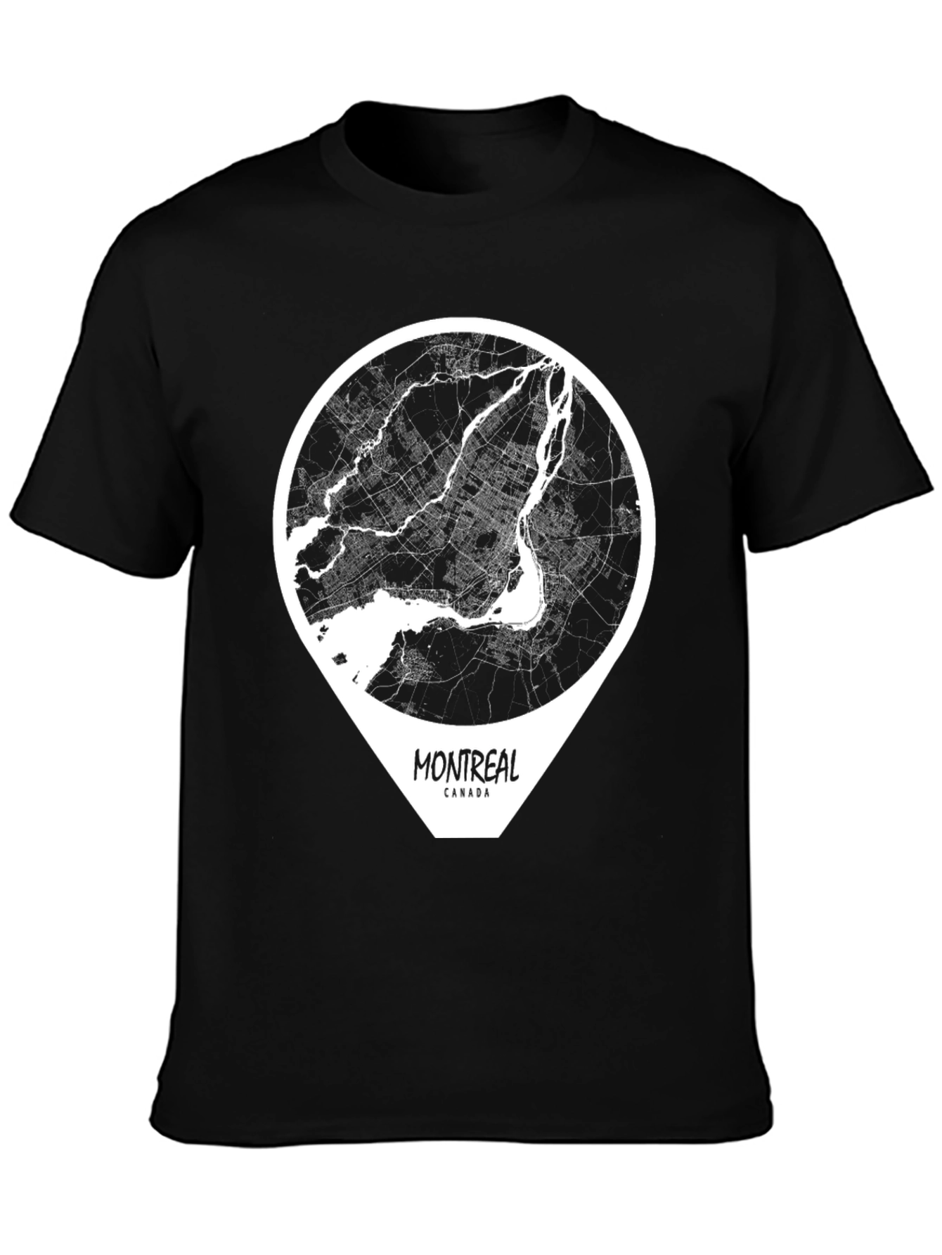 Montreal Canada Map T-Shirt - Black