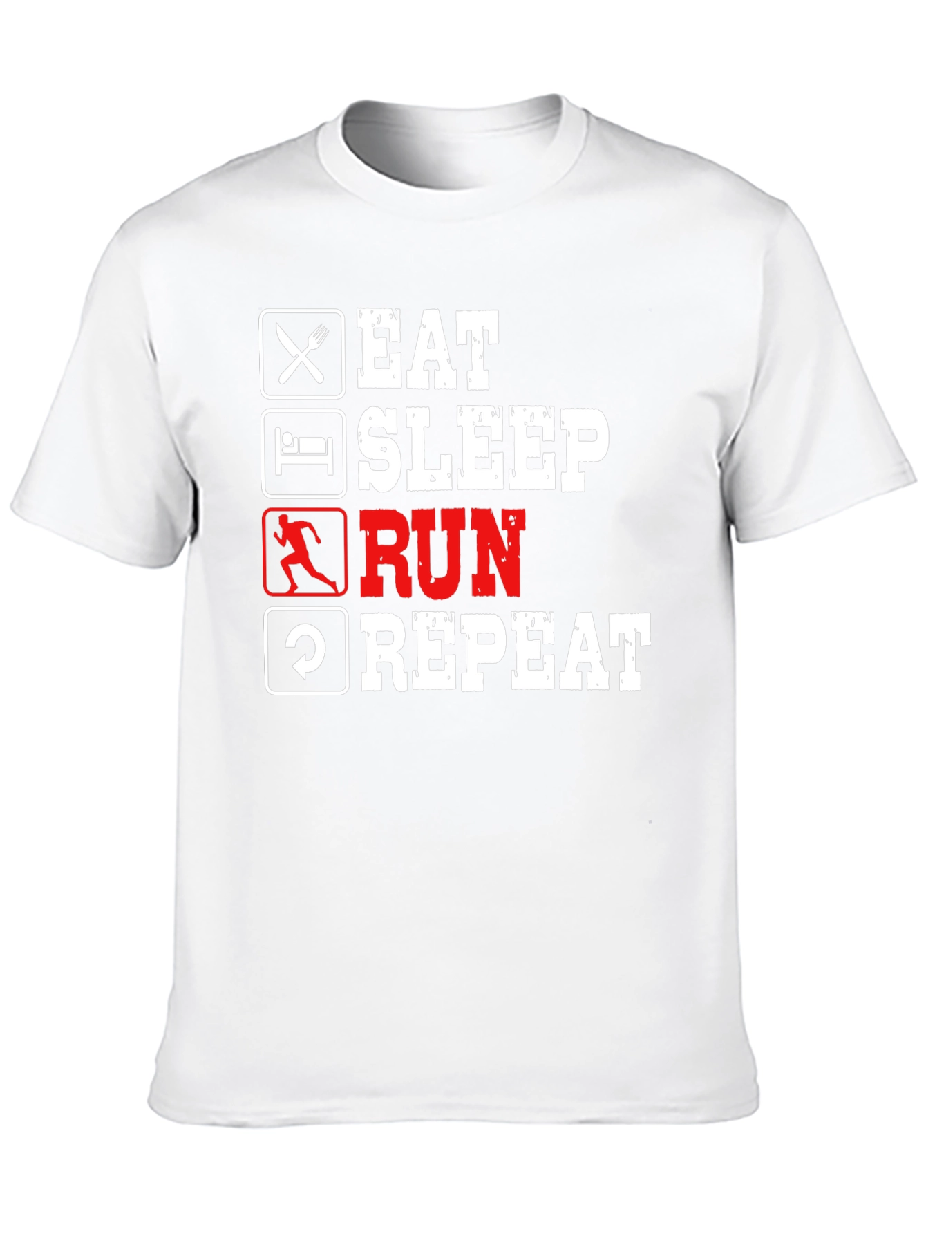 Eat Sleep Run Repeat T-Shirt - Black Cotton Tee