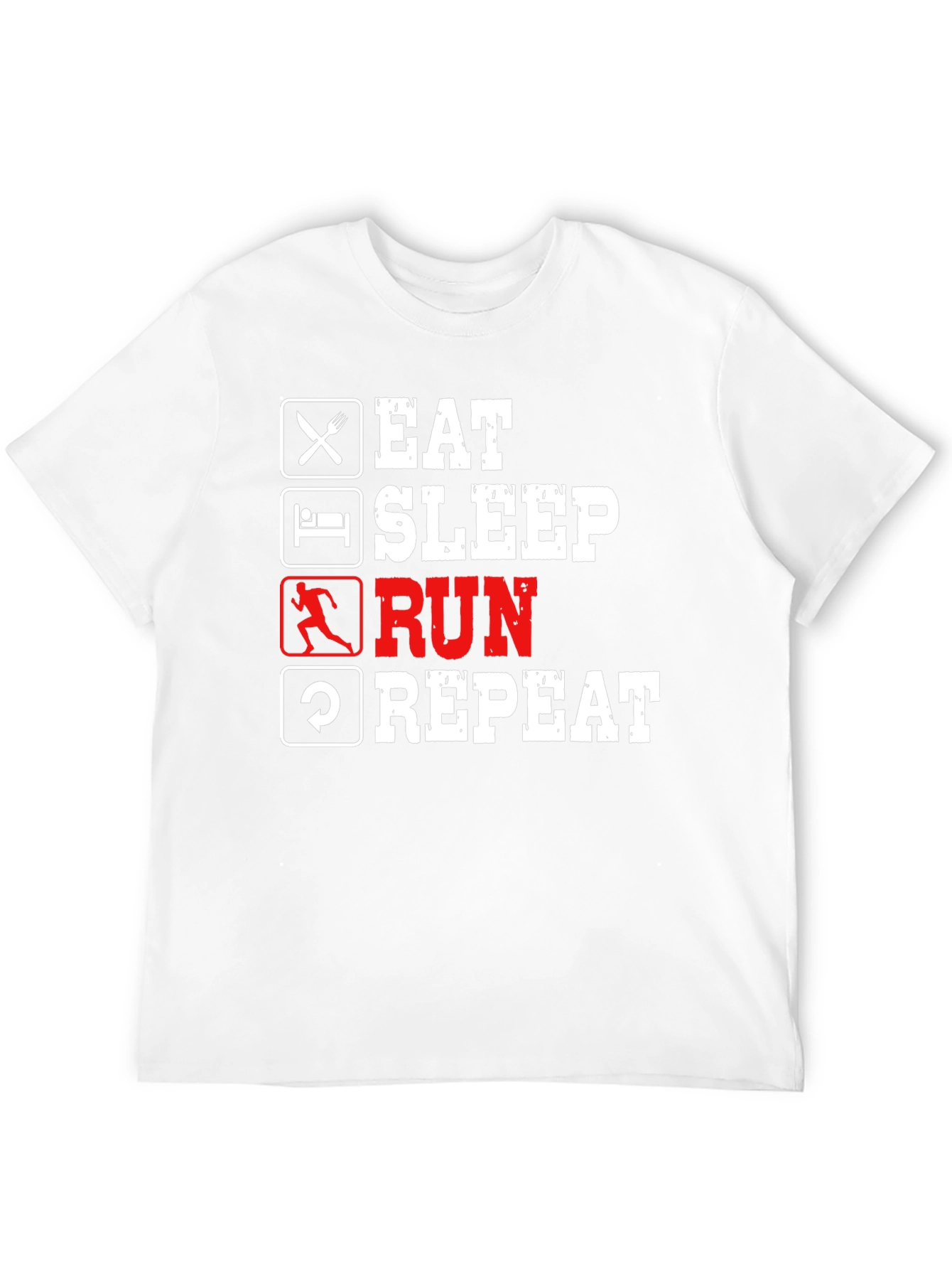 Eat Sleep Run Repeat T-Shirt - Black Cotton Tee