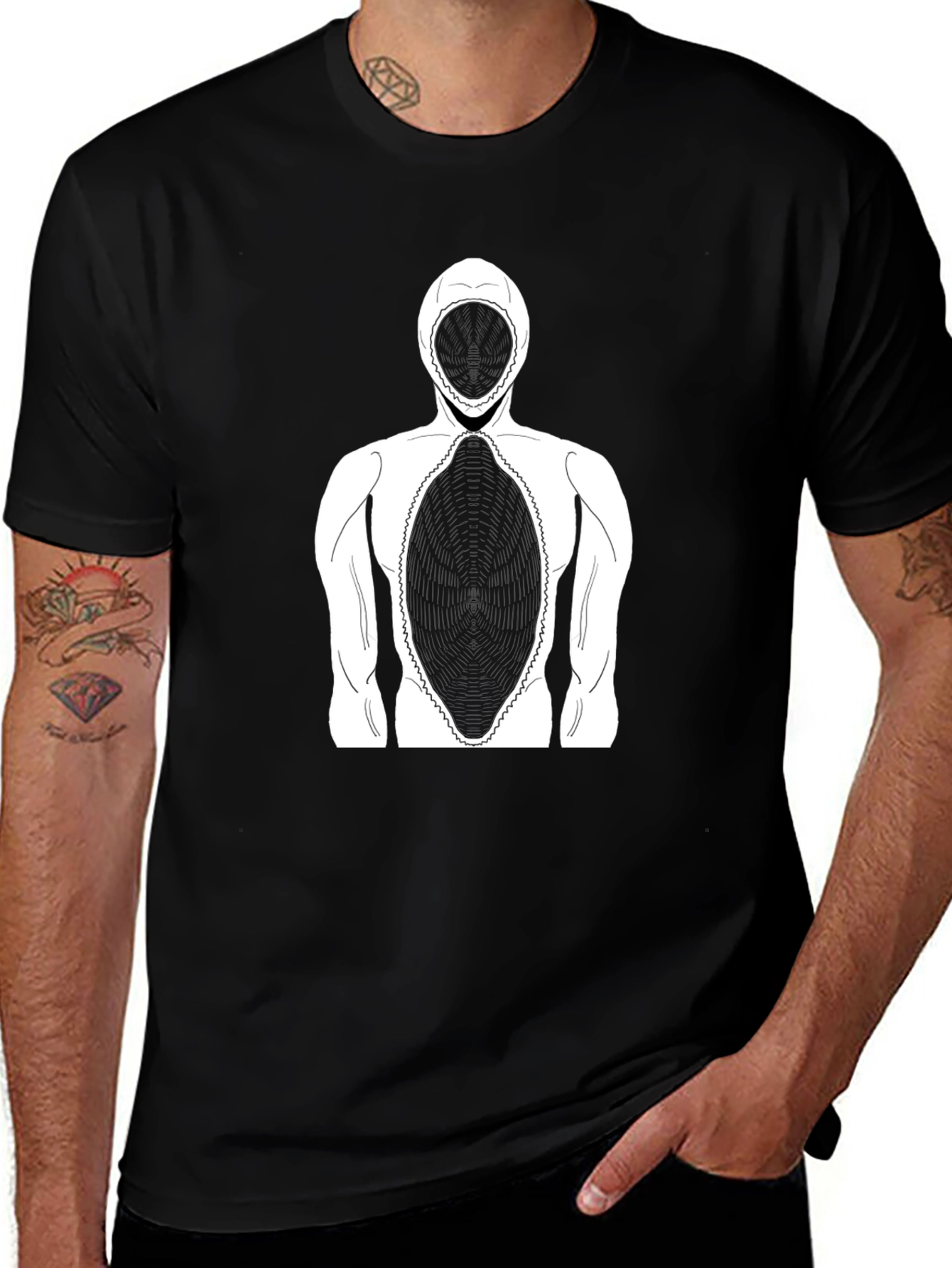 Abstract Graphic Print Crew Neck T-Shirt