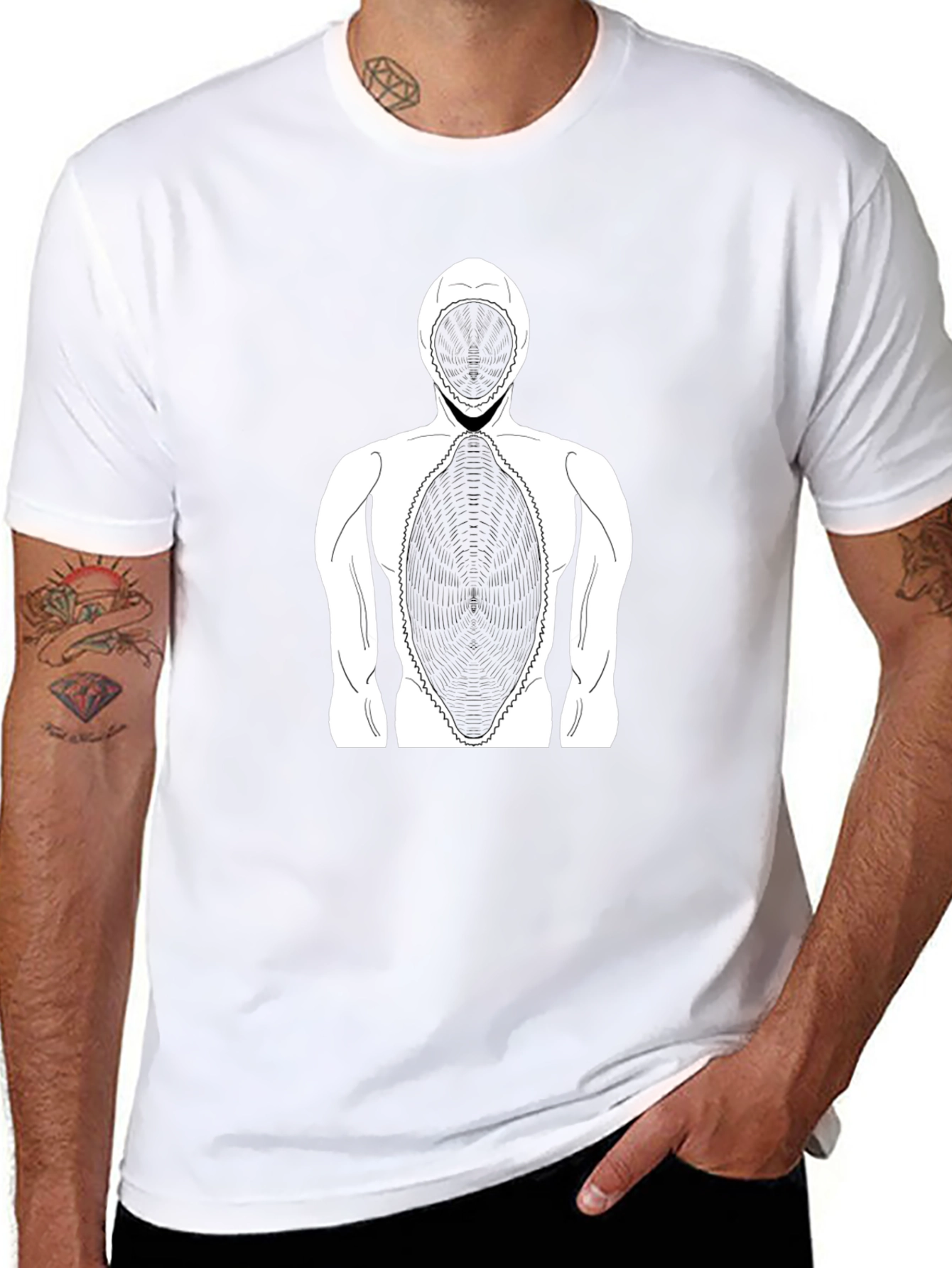 Abstract Graphic Print Crew Neck T-Shirt