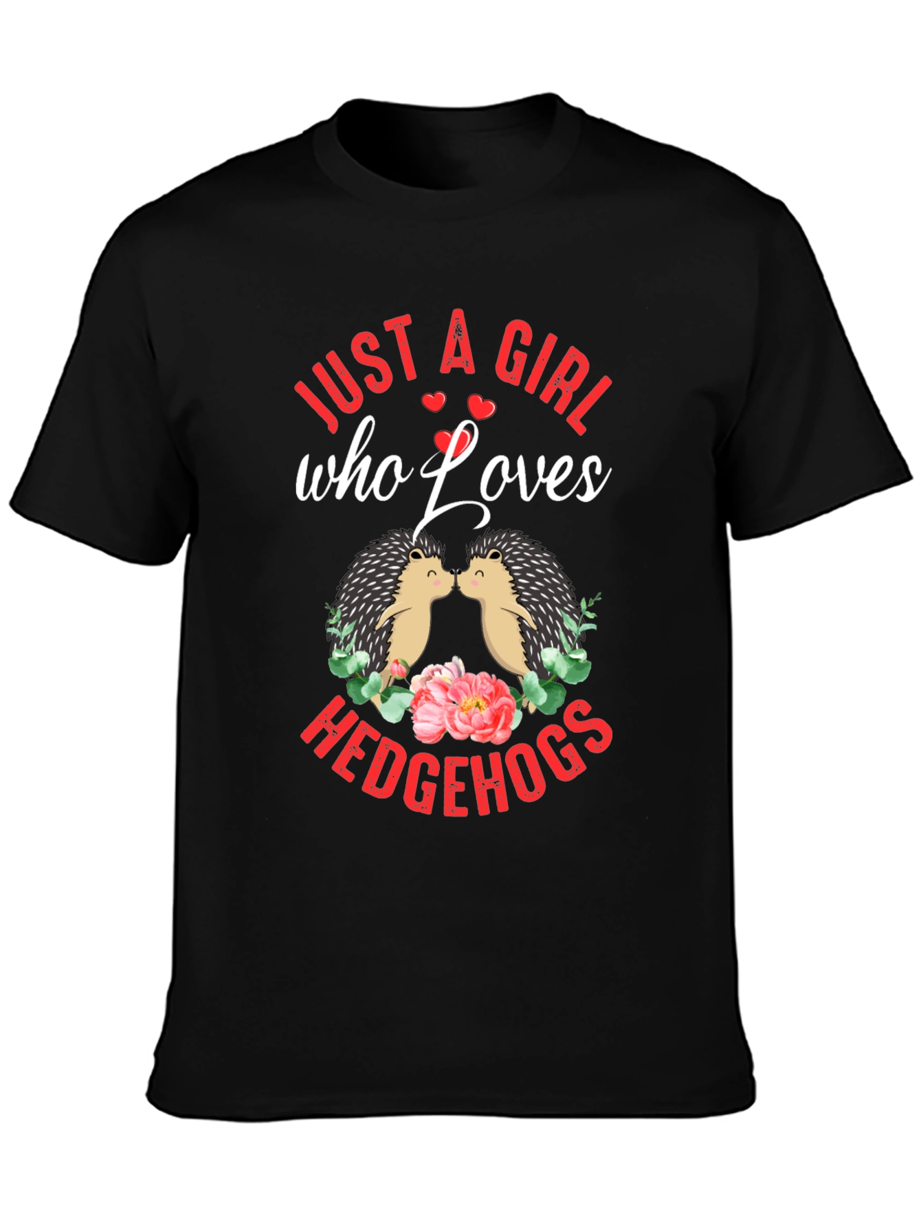 Girl Who Loves Hedgehogs Graphic Tee