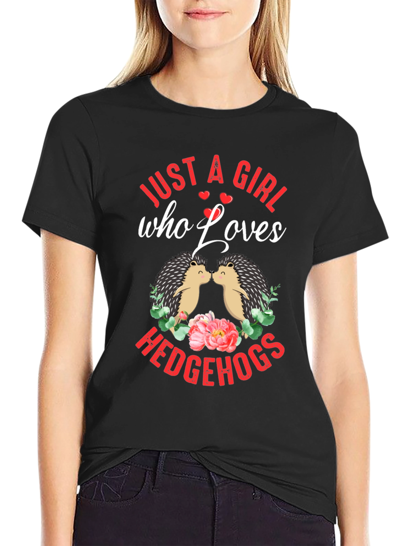 Girl Who Loves Hedgehogs Graphic Tee